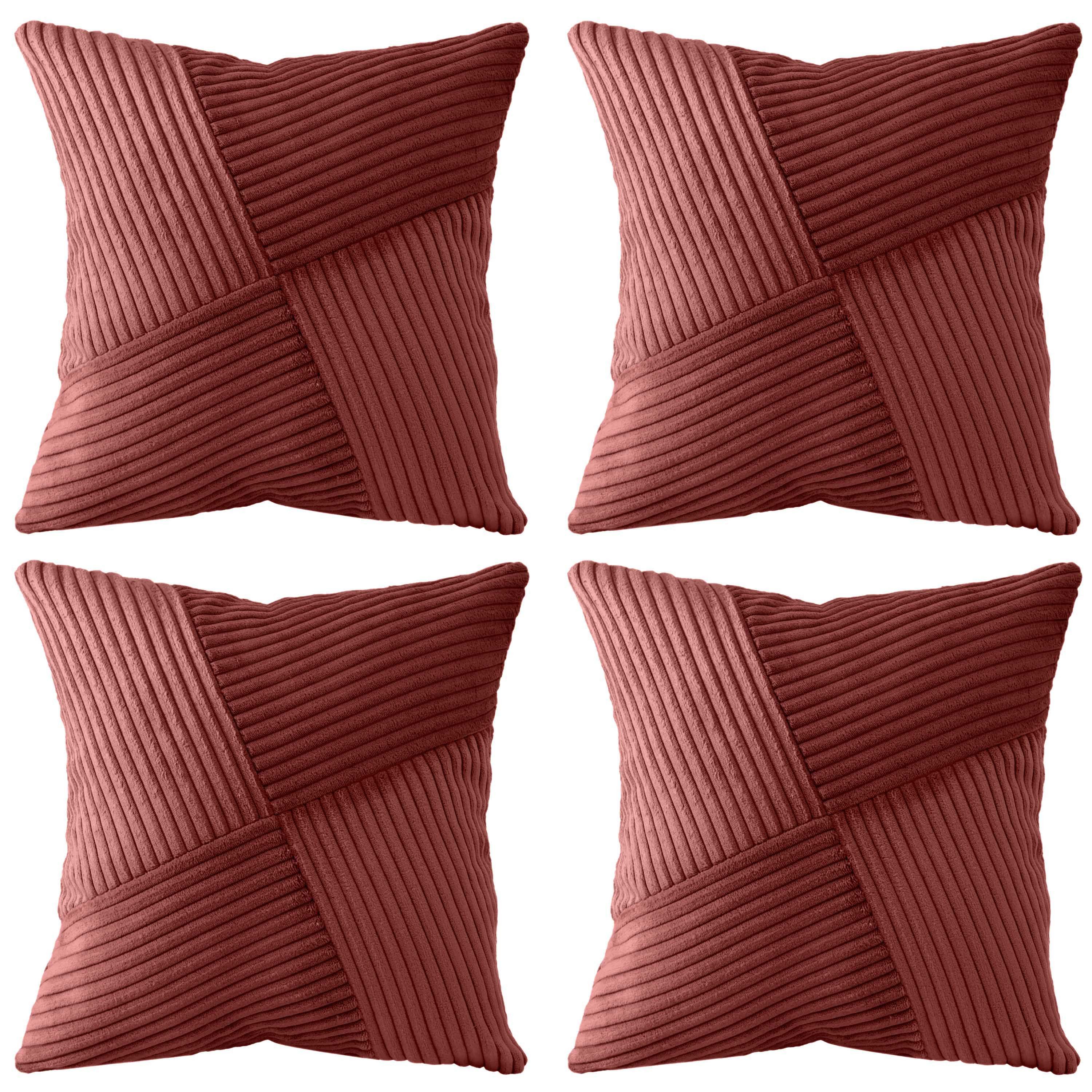 Amilian Kissenhüllen - 4er Set Kissenbezug; Kissenbezüge - Zierkissenbezüge, (4 Stück), 40x40 cm, Kissenhülle für Sofakissen; Dekokissen; Zierkissen; Kissen