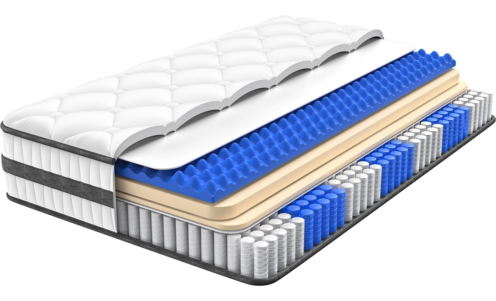 Boxspringmatratze Taschenfederkernmatratze 7 Zonen Federkernmatratze, Luxus matratze, Patbrela, 26 cm hoch,orthopädisch,Zertifizierte Qualität, passt sich dem Körper