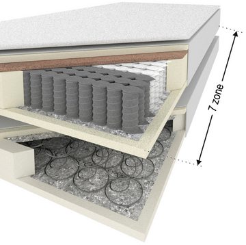 ED EXCITING DESIGN Boxspringbett Seattle, harte Seite mit Kokosmatte, weiche Seite mit Filzabdeckung