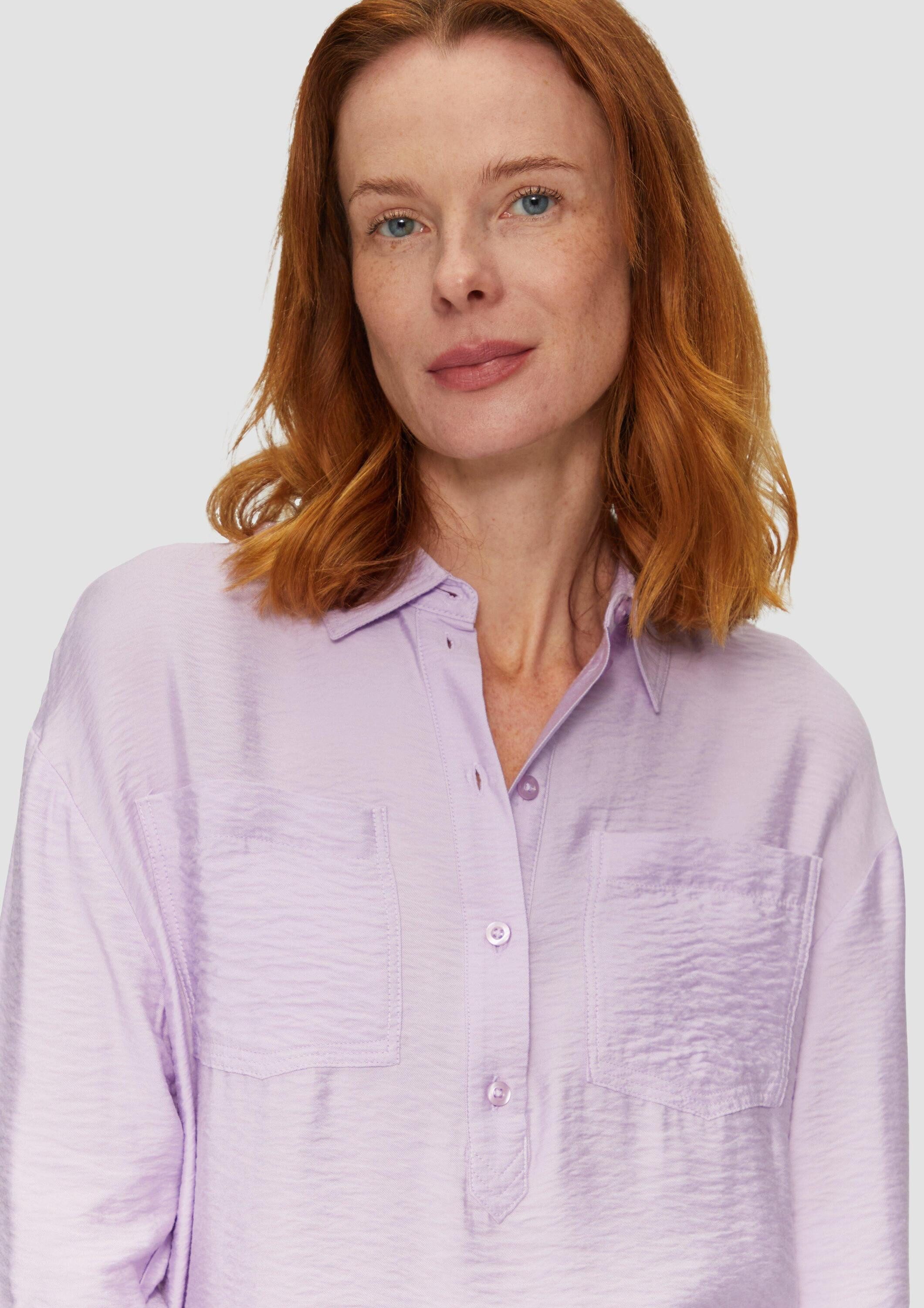 s.Oliver Langarmbluse Bluse Hemdkragenbluse aus Viskosemix