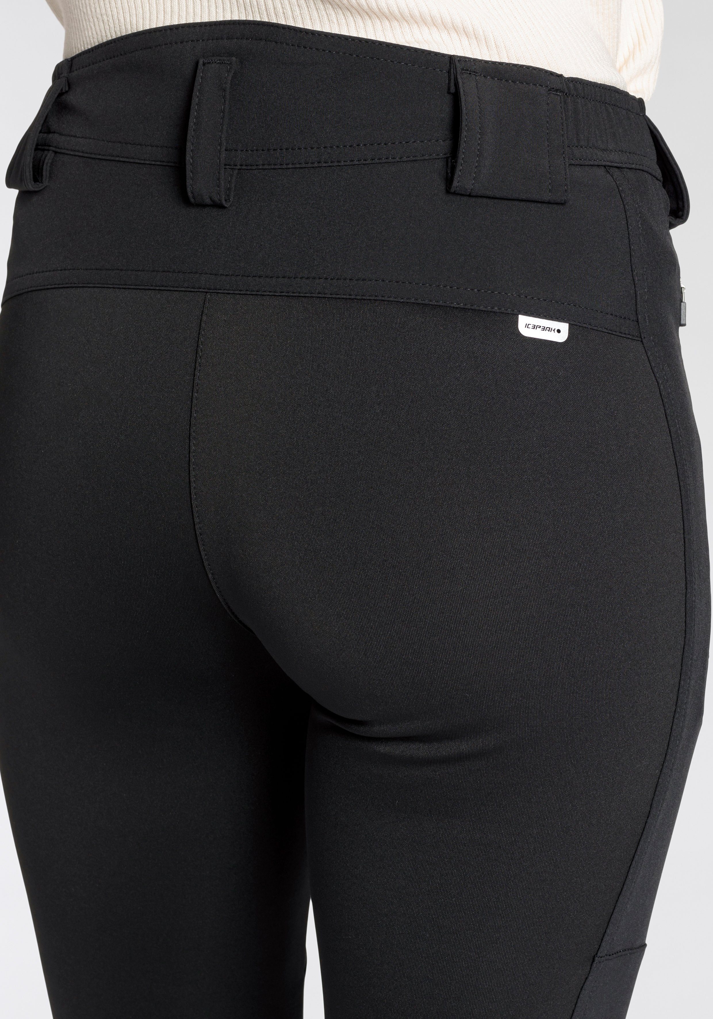 Icepeak Softshellhose DORAL mit Reißverschlusstaschen, aus elastischem Softshell-Material