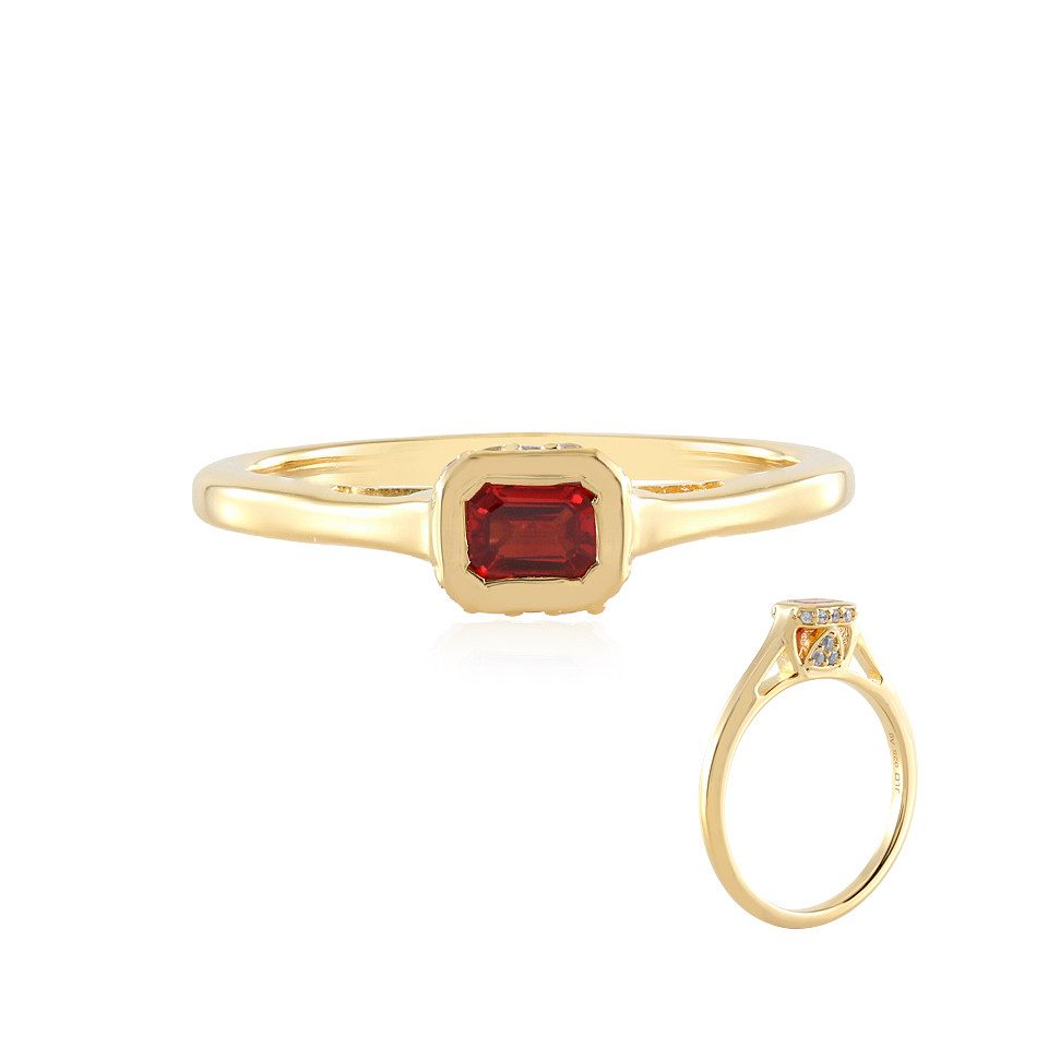 Silberring Anspruchsvoller Ring aus tansanischem Rubin, vergoldetes Silber