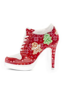 Missy Rockz PATCHWORKZ XMAZ limited edition red/white High-Heel-Stiefelette Absatzhöhe: 10,5cm