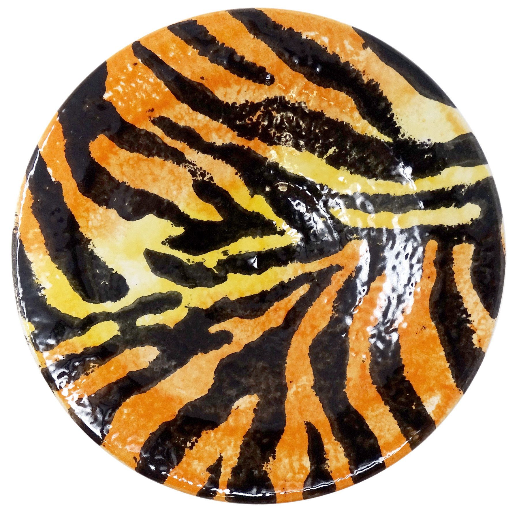 Lashuma Servierteller Tiger, Keramik, Kleiner Brotteller Ø 16 cm, Dessertplatte rund