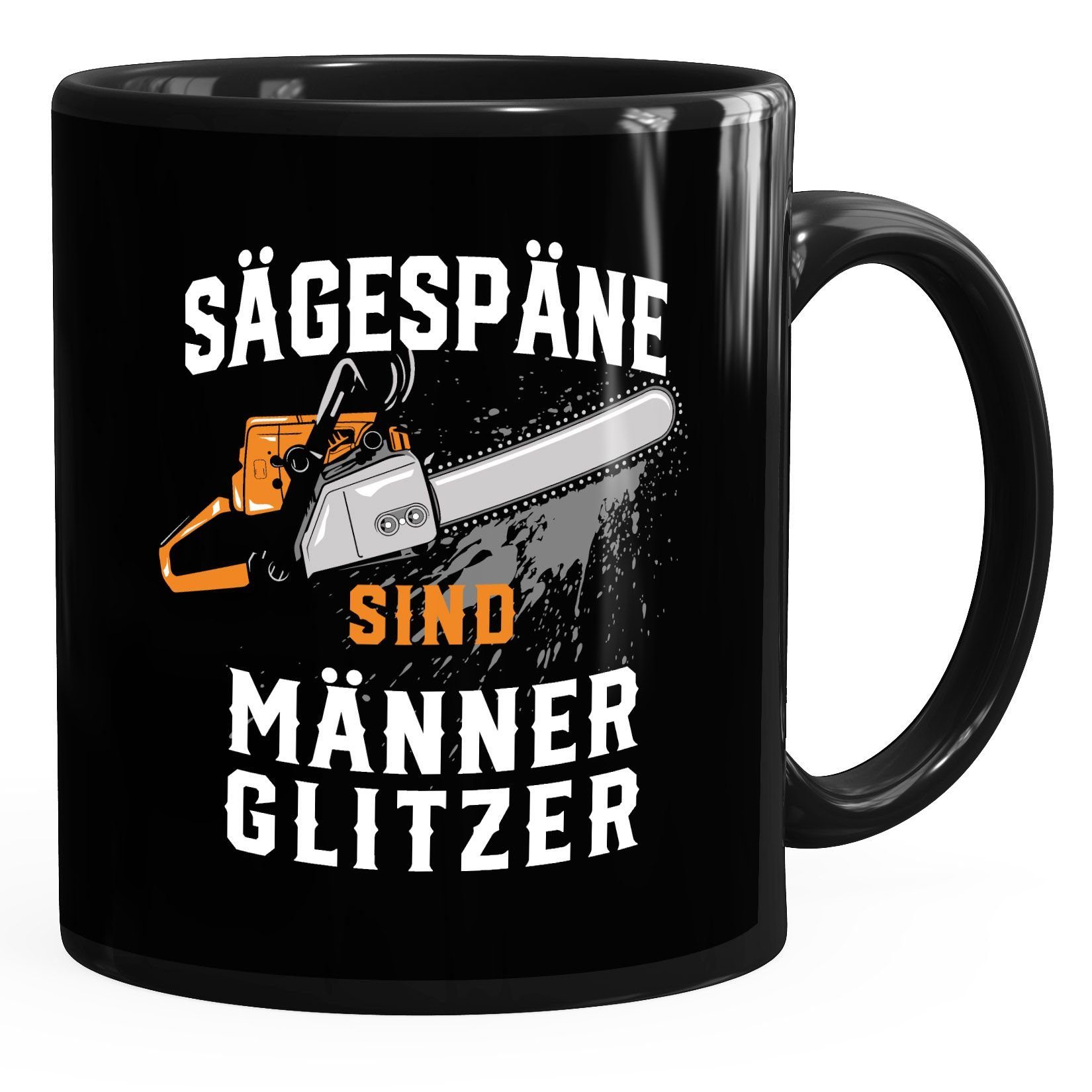 MoonWorks Tasse Kaffee-Tasse Sägespäne sind Männerglitzer Spruch lustig Holz Geschenk, Keramik