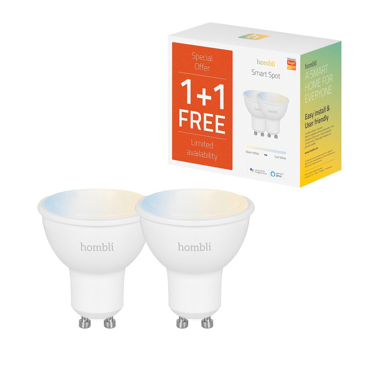 Hombli Smarte LED-Leuchte smarte Glühbirne, LED fest integriert