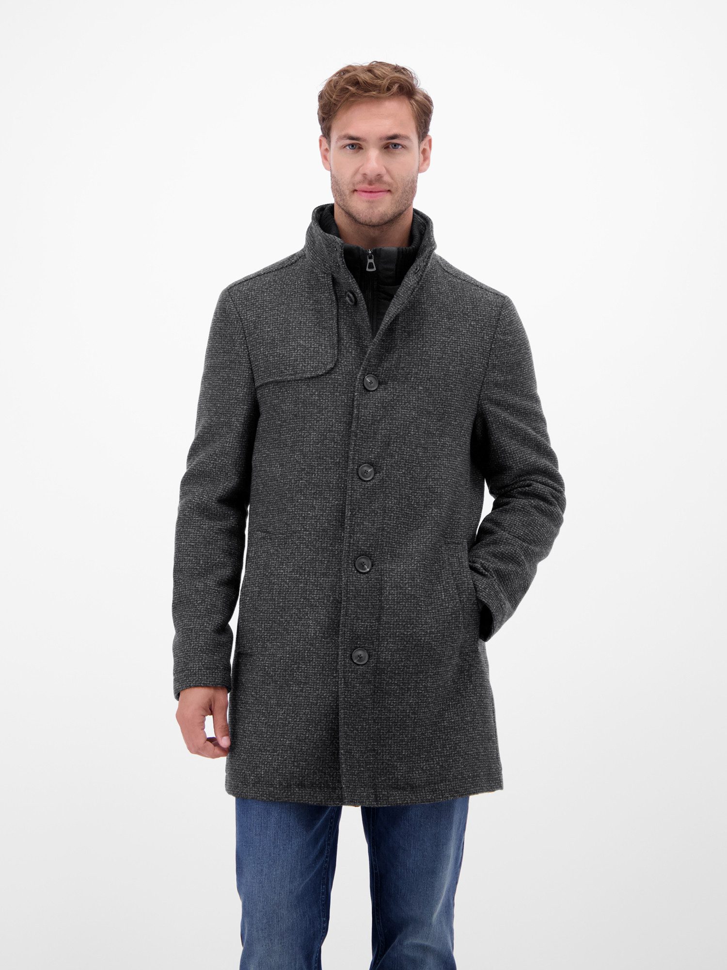 LERROS Wollmantel Sportiver Wollmantel für Herren