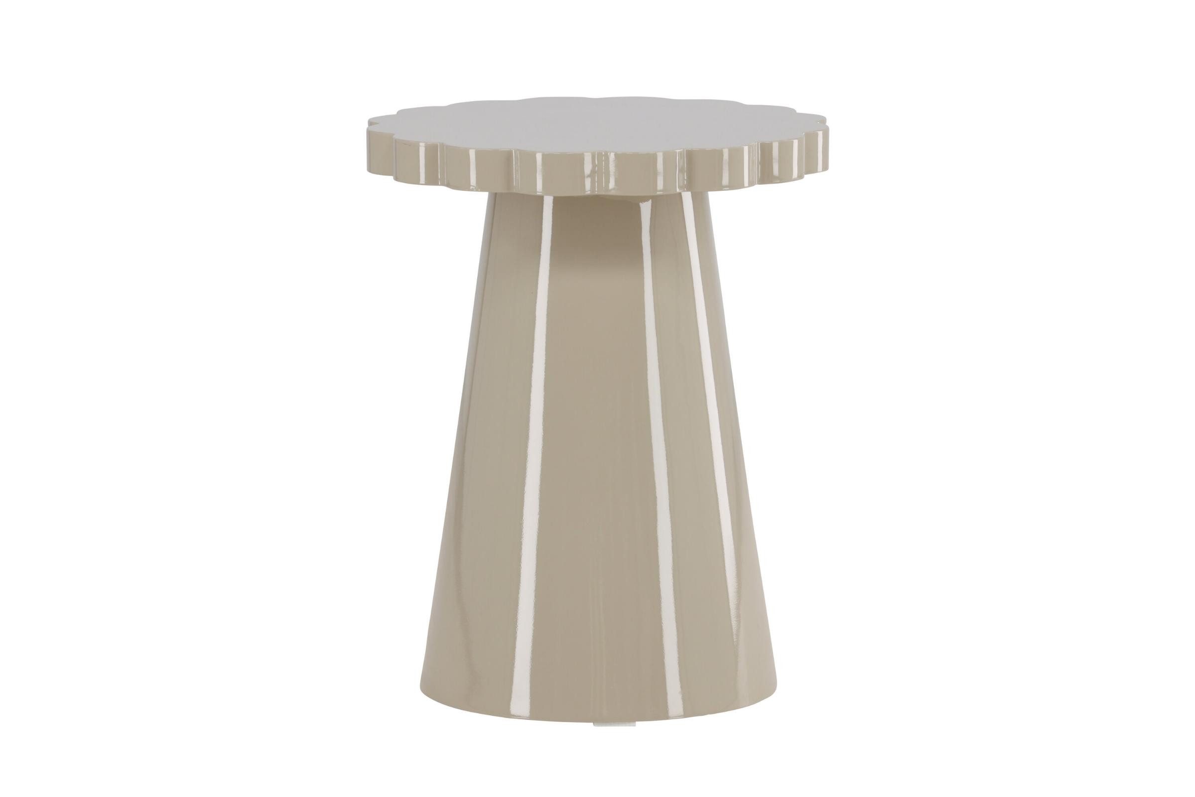 Venture Home Couchtisch Krull Beistelltisch weiß Nachttisch Ø45 cm beige. (1-St)