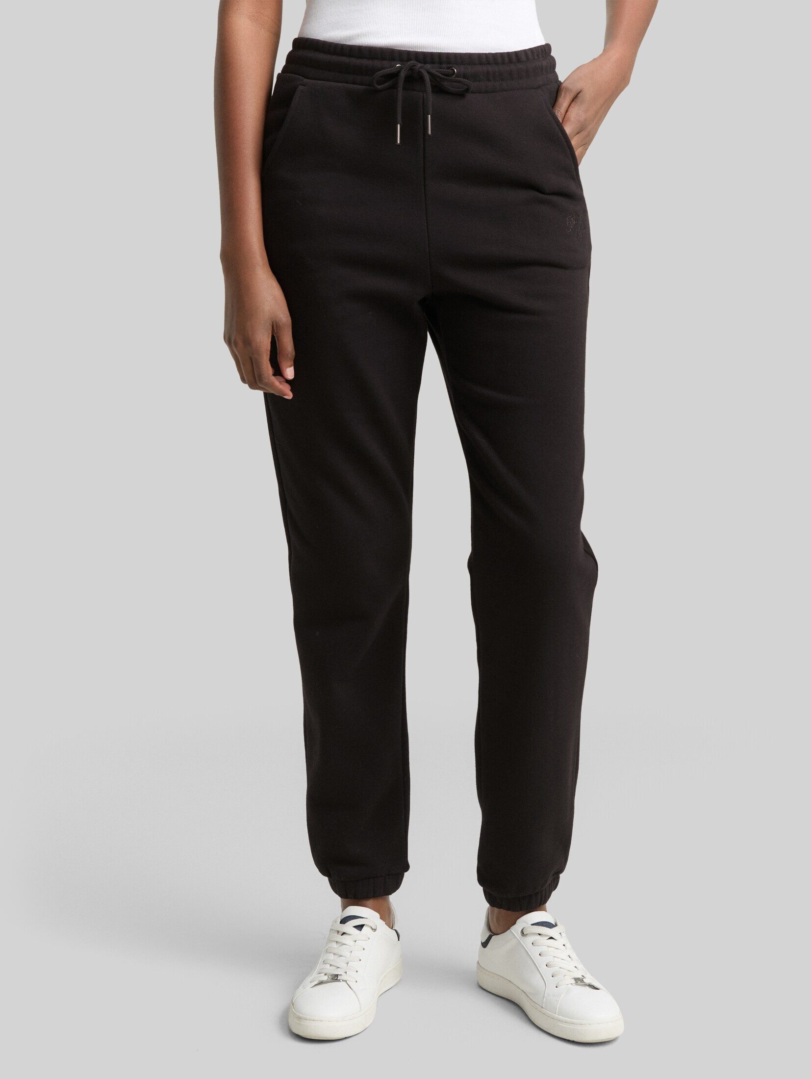 TOM TAILOR Denim Stoffhose Hosen & Chino Jogginghose mit Glitzer-Stickerei