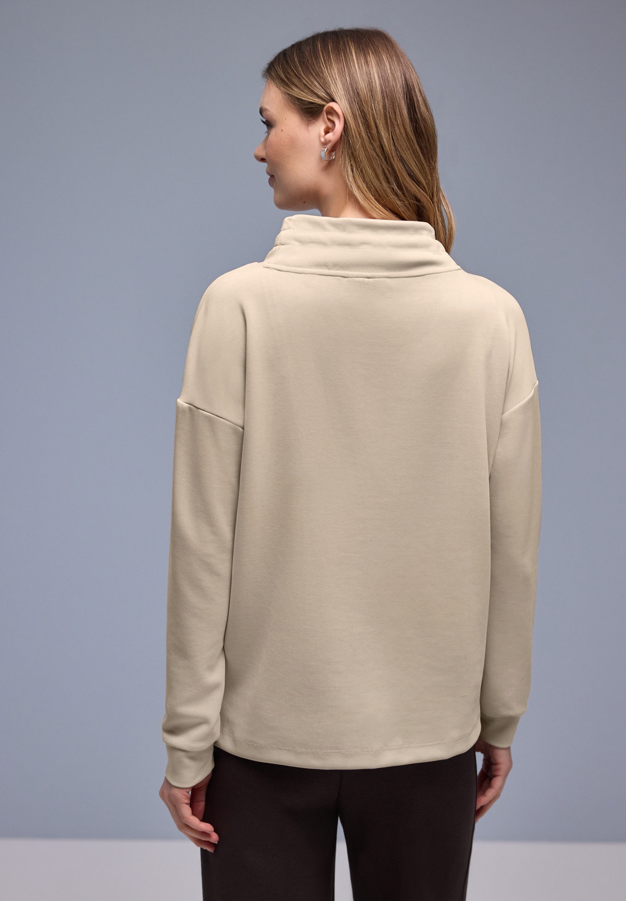 STREET ONE Sweatshirt mit Stehkragen und Kordelzug