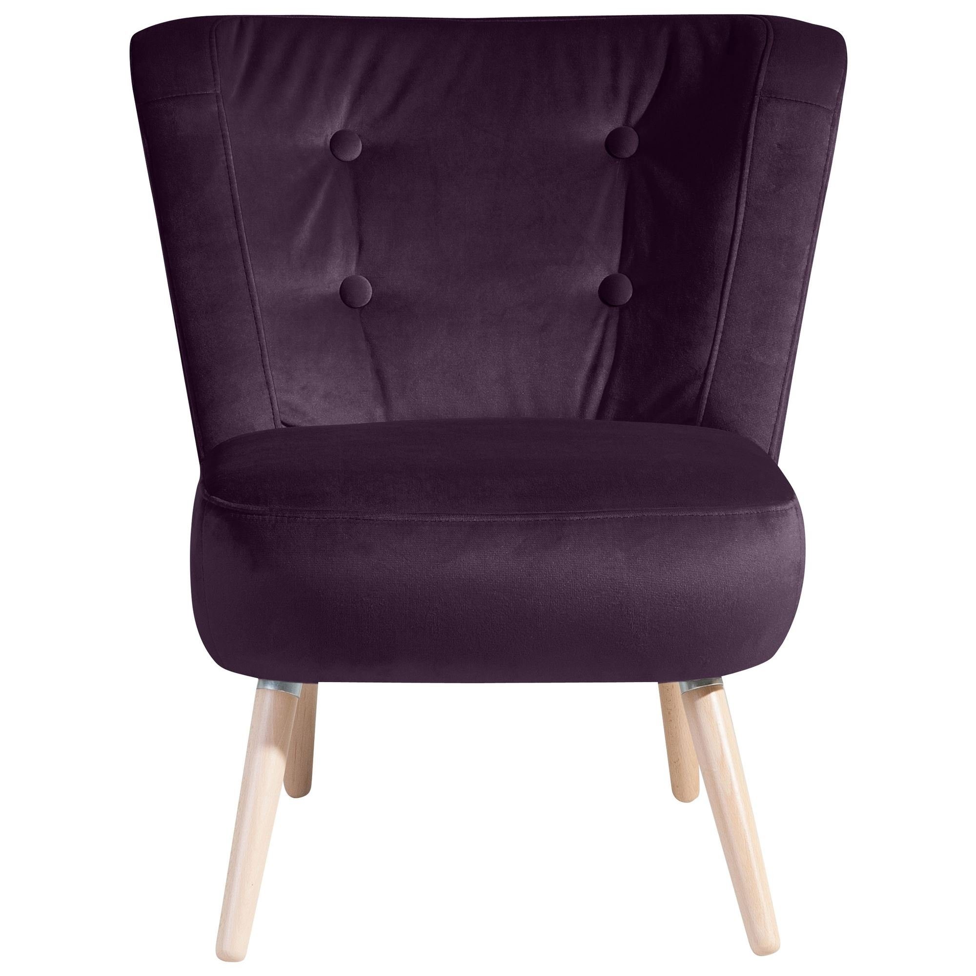 22362 58 purple Kostenlosem Sessel aufm natur Kessel 1-St), inkl. Sessel / Kassi Samtvelours hochwertig verarbeitet,bequemer Buche (Sparpreis Bezug Versand, Sitz