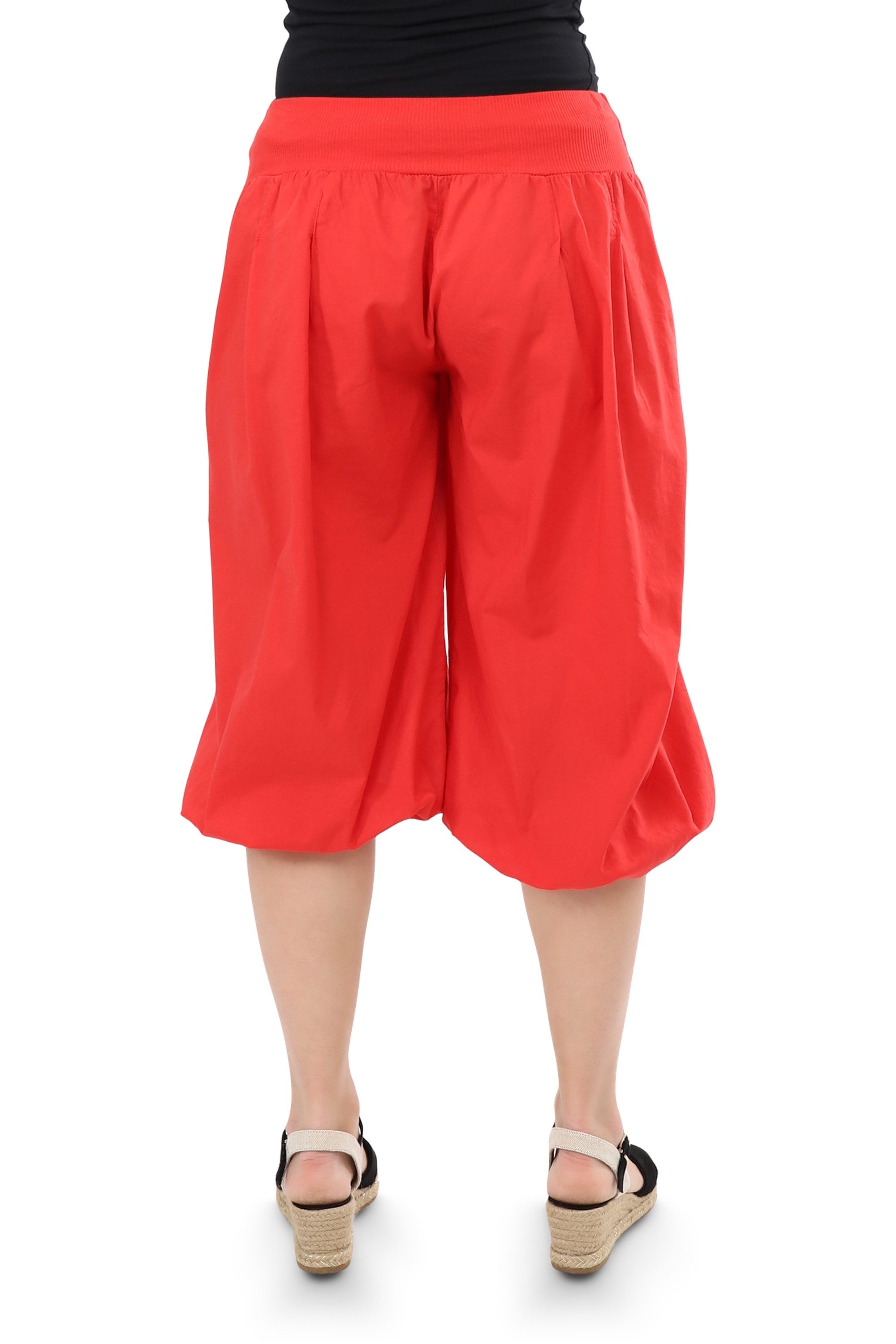 malito more than fashion Caprihose malito Damen Pumphose Capri 23286P kurze low waist Aladinhose Caprihose in Unifarben Einheitsgröße