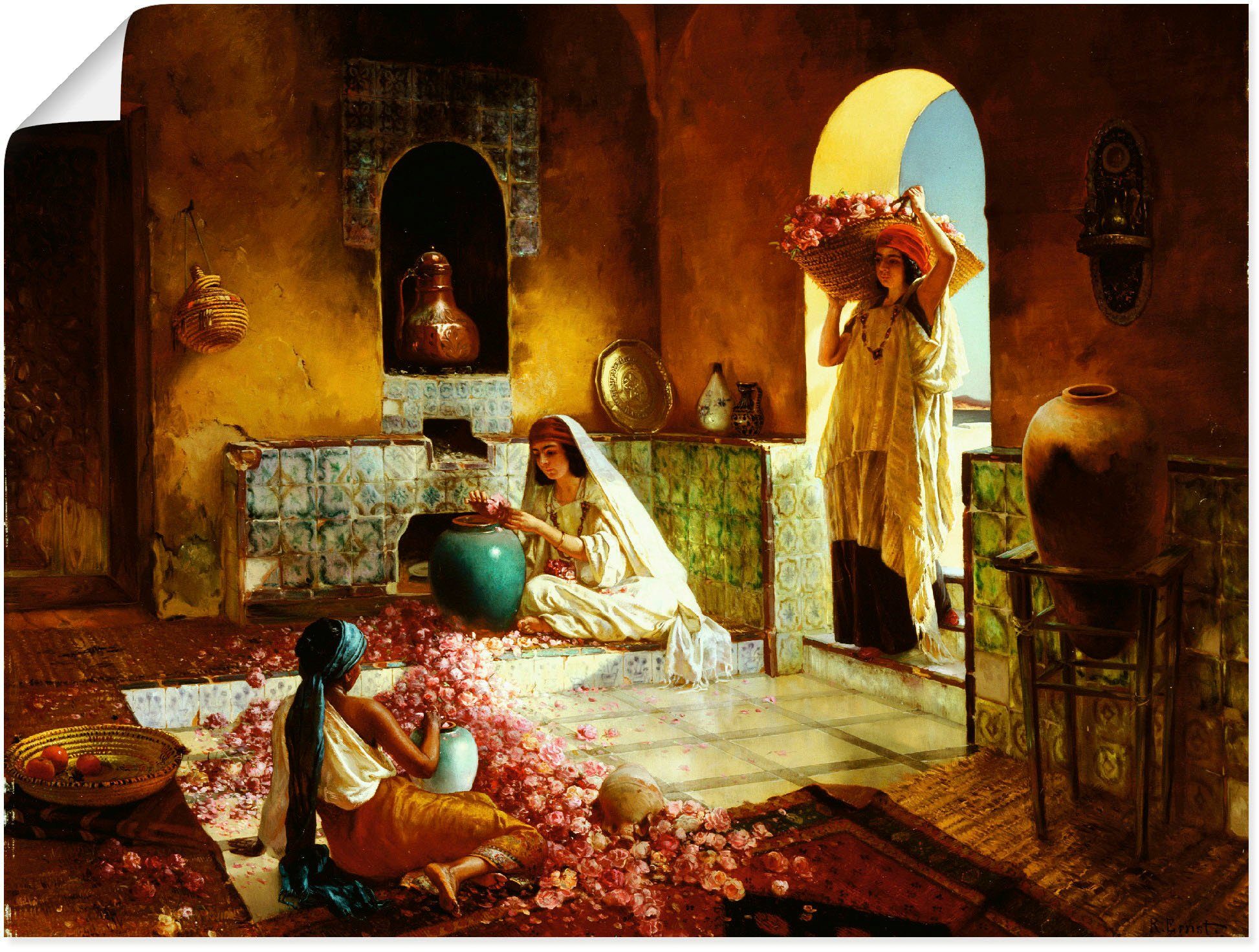 Artland Wandbild Die Rosenernte., Frau (1 St), als Leinwandbild, Плакат in verschied. Größen