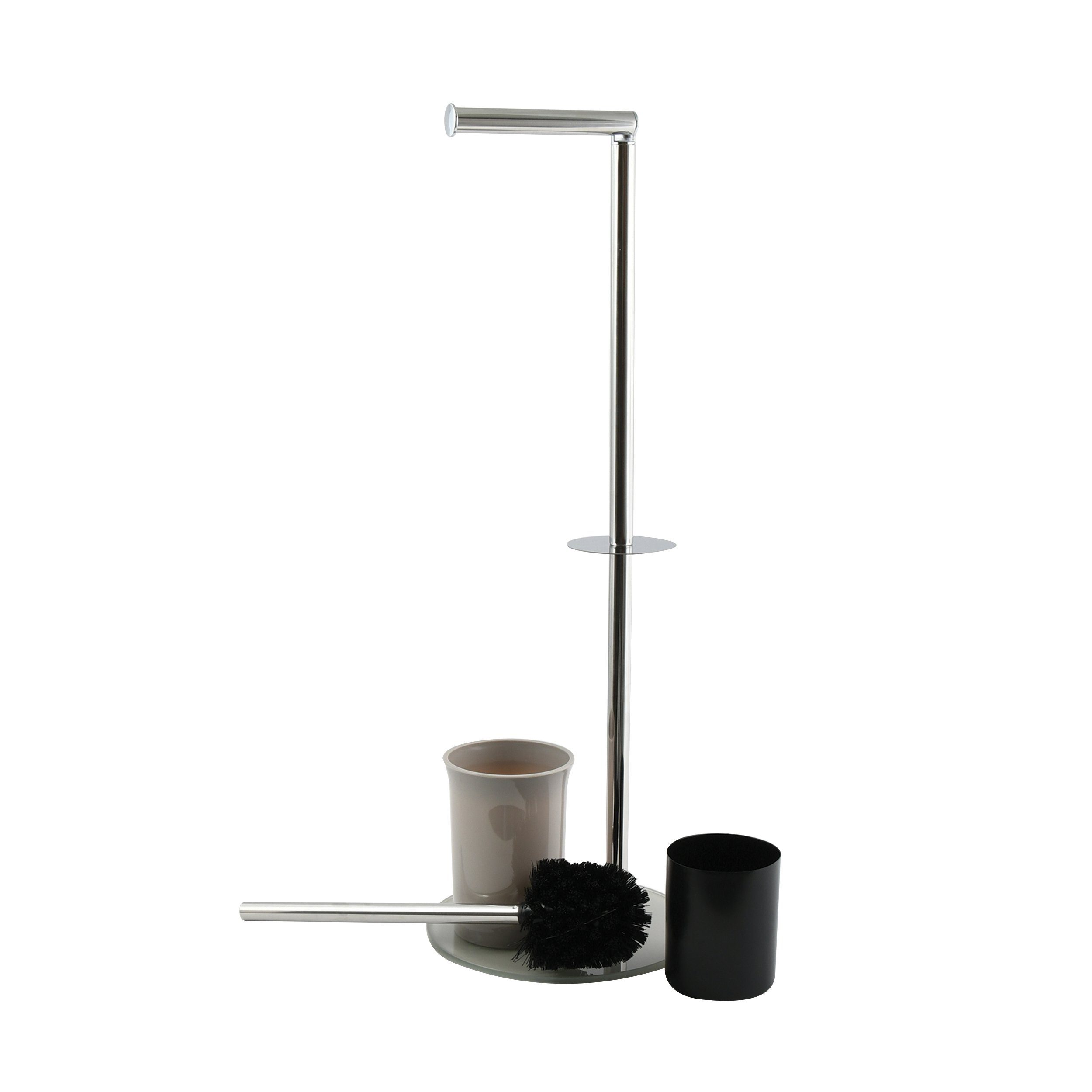 MSV Toilettenpapierhalter BERGAMO, WC Standgarnitur, 3 in 1: Toilettenbürst günstig online kaufen