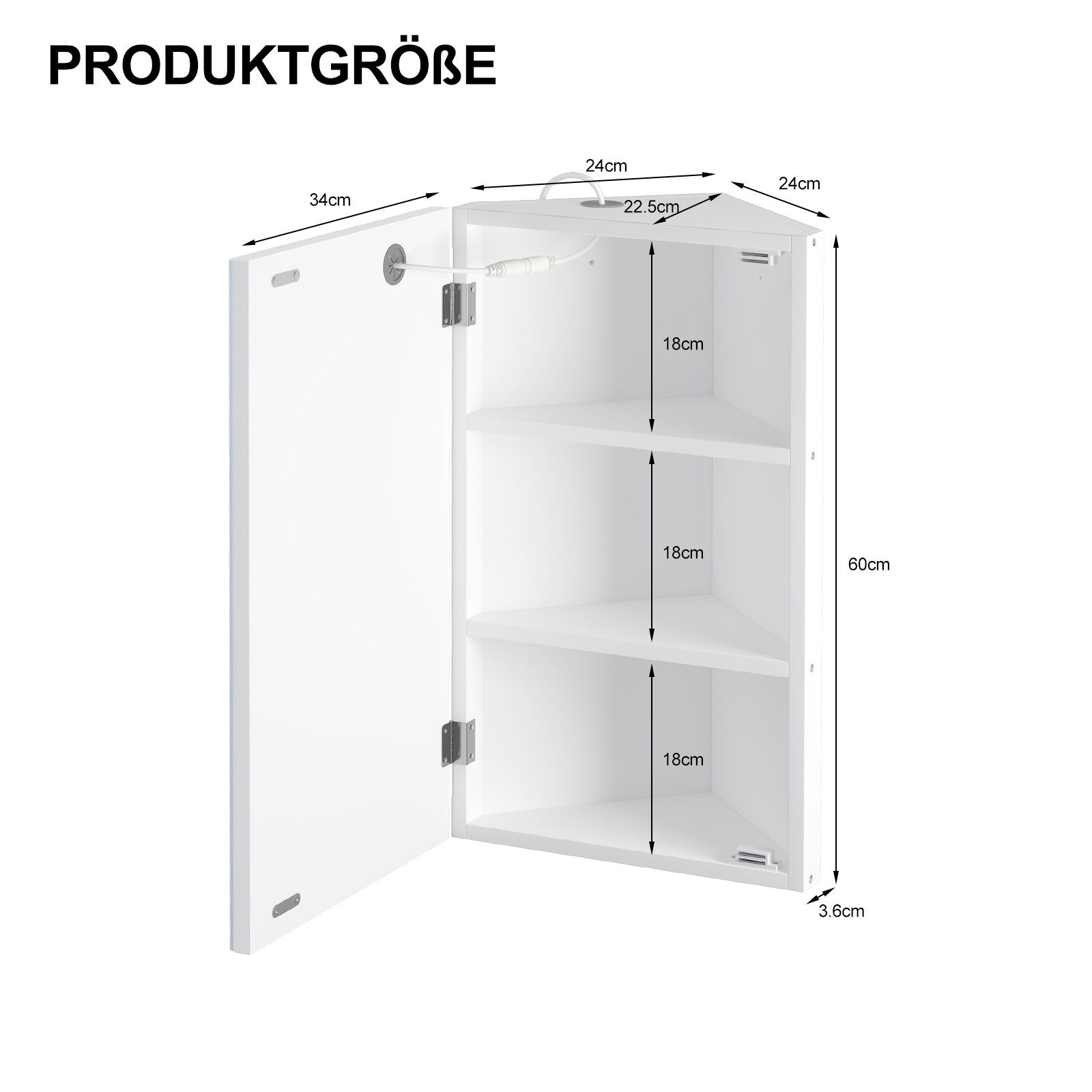 radelldar Spiegelschrank bad mit Beleuchtung eck badschrank mit Spiegel & A günstig online kaufen