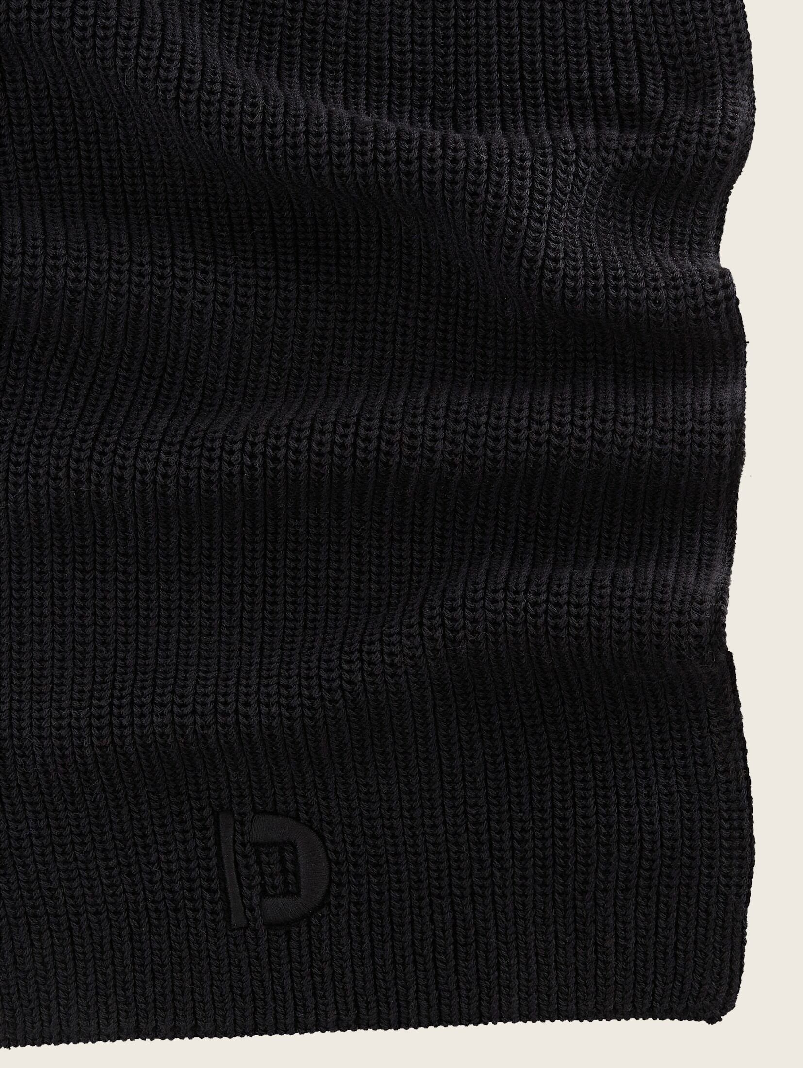 TOM TAILOR Basic Polyester recyceltem Strickschal Denim mit Strickschal Black
