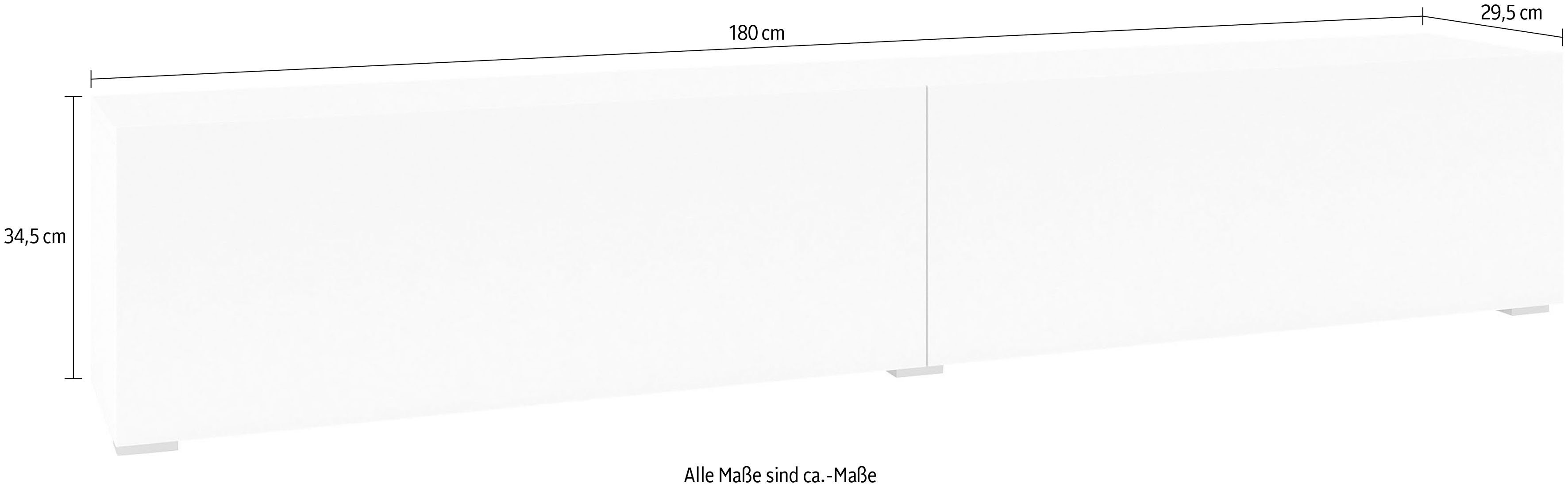 Home affaire Lowboard Ava, Breite 180 cm, hängend und stehend montierbar, moderne grifflose TV-Kommode, TV-Schrank, TV-Board