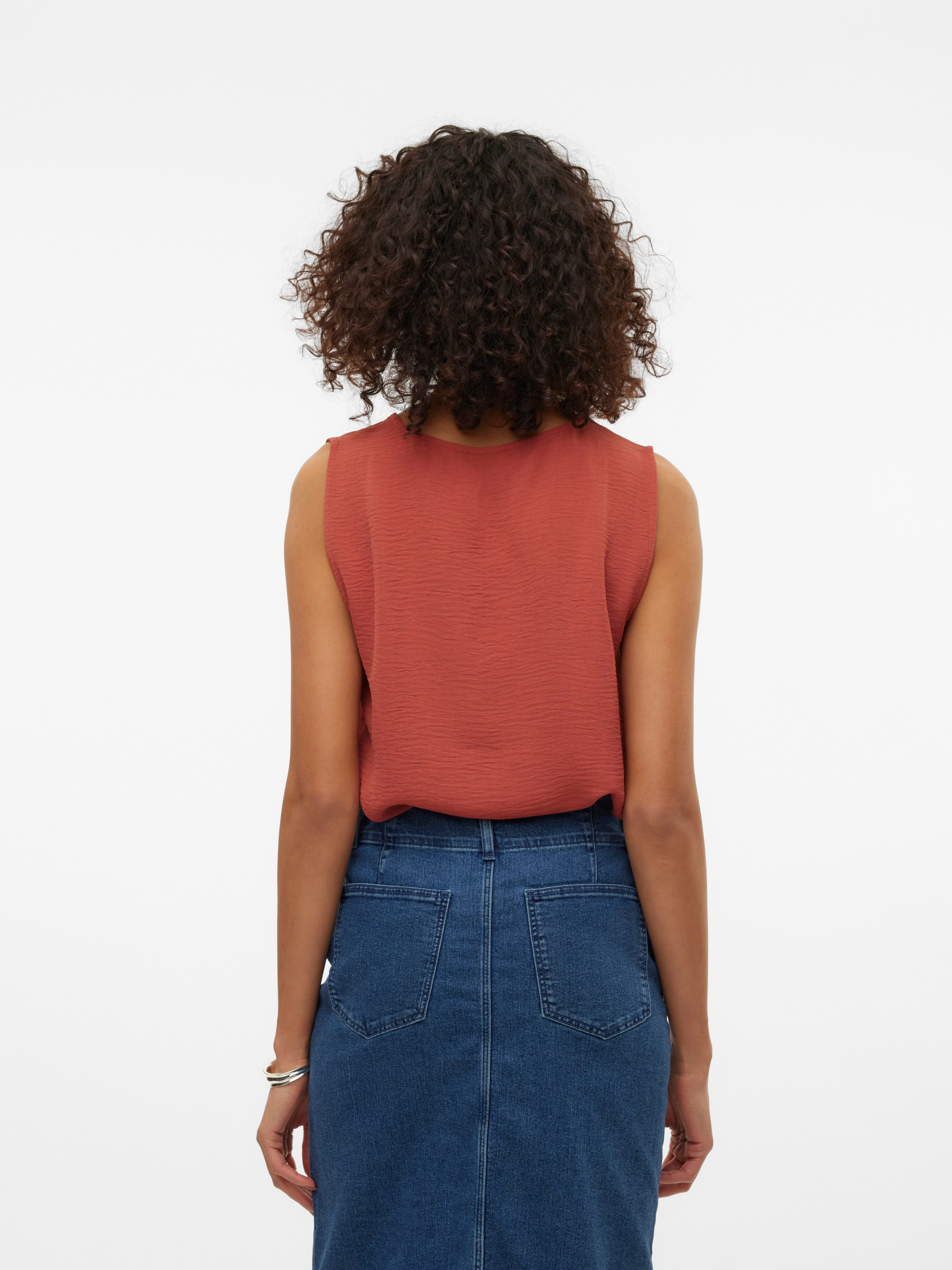 Vero Moda Shirttop VMALVA S/L V-NECK TOP WVN NOOS Kunstfaser, regular fit