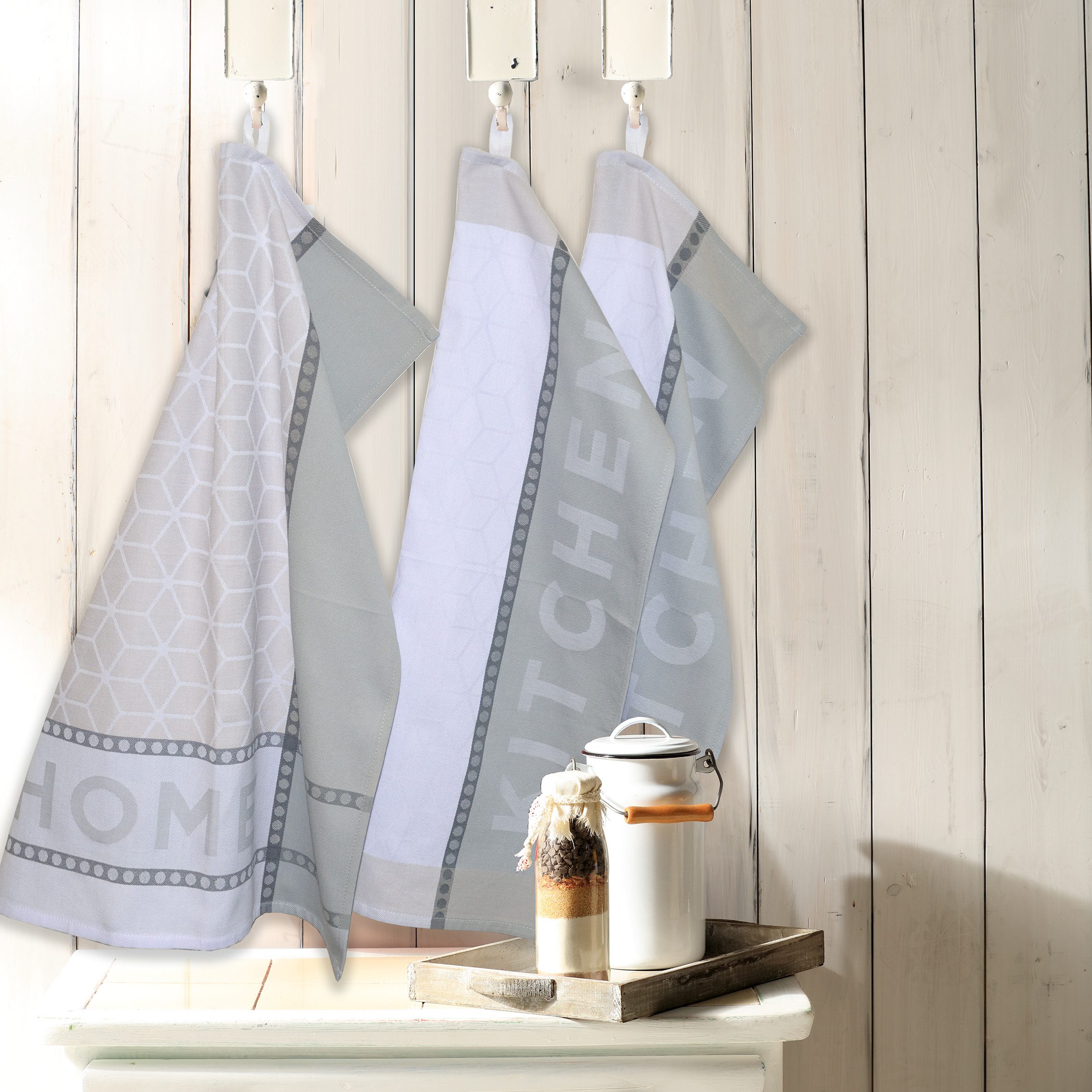 Dyckhoff Geschirrtuch HOME / KITCHEN, Maße je Tuch ca. 50x70 cm, (Set, 6-tl günstig online kaufen