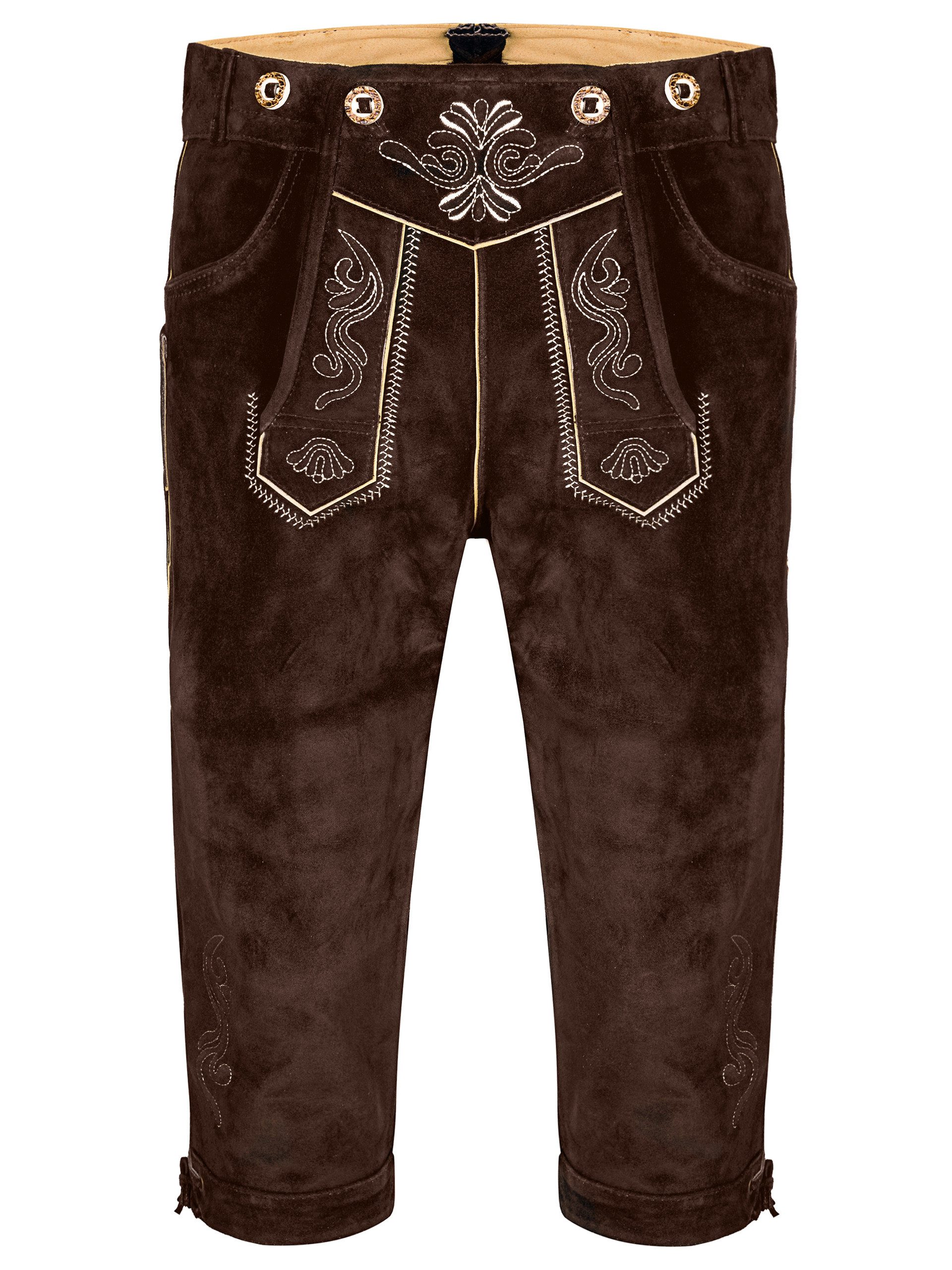 Almbock Trachtenlederhose Trachtenlederhose Herren Kniebund, Lederhose Tracht Oktoberfest (1-tlg) – Bild 5 von 5