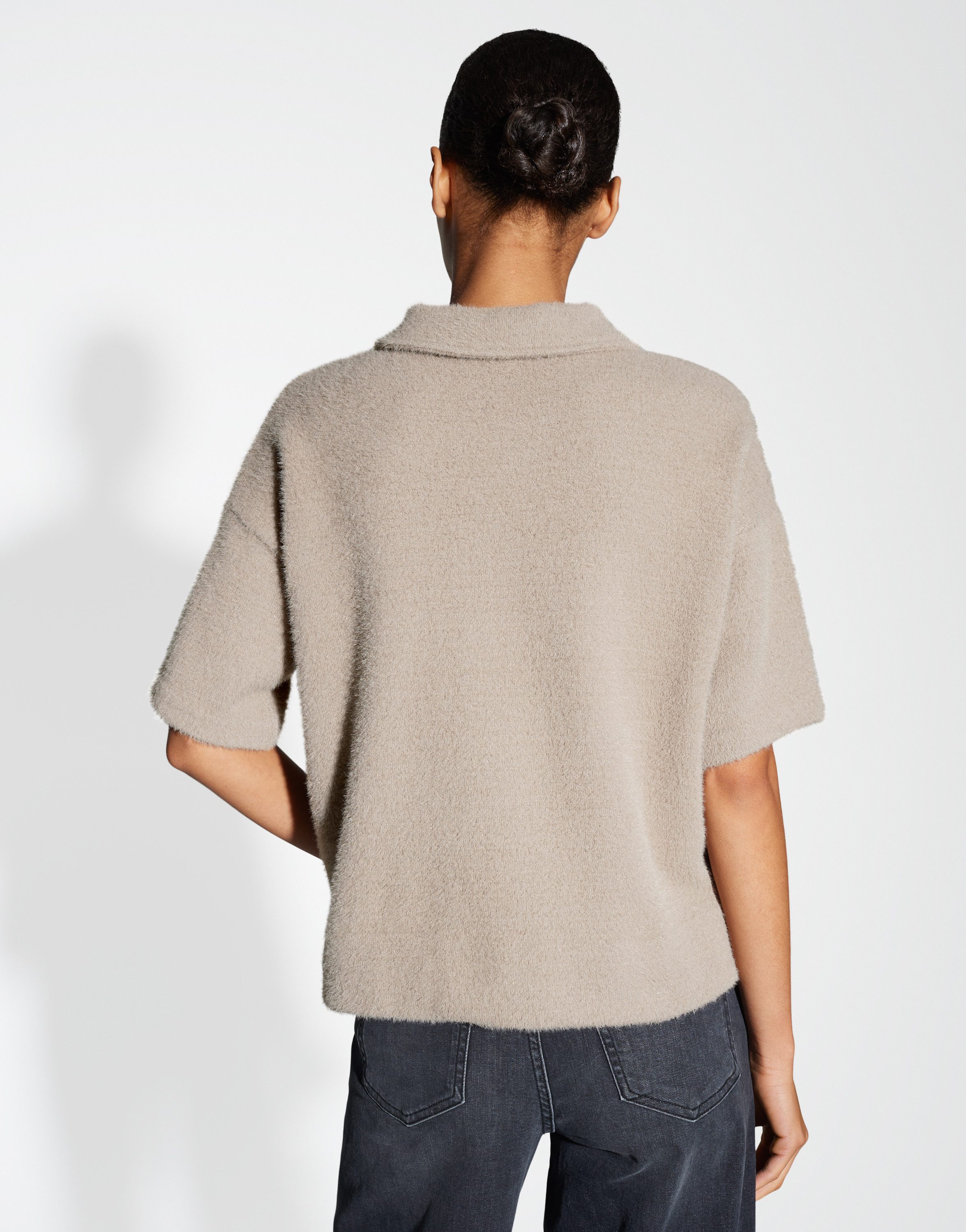 OPUS Sweatshirt GELUDI Loose aus flauschigem Effektgarn