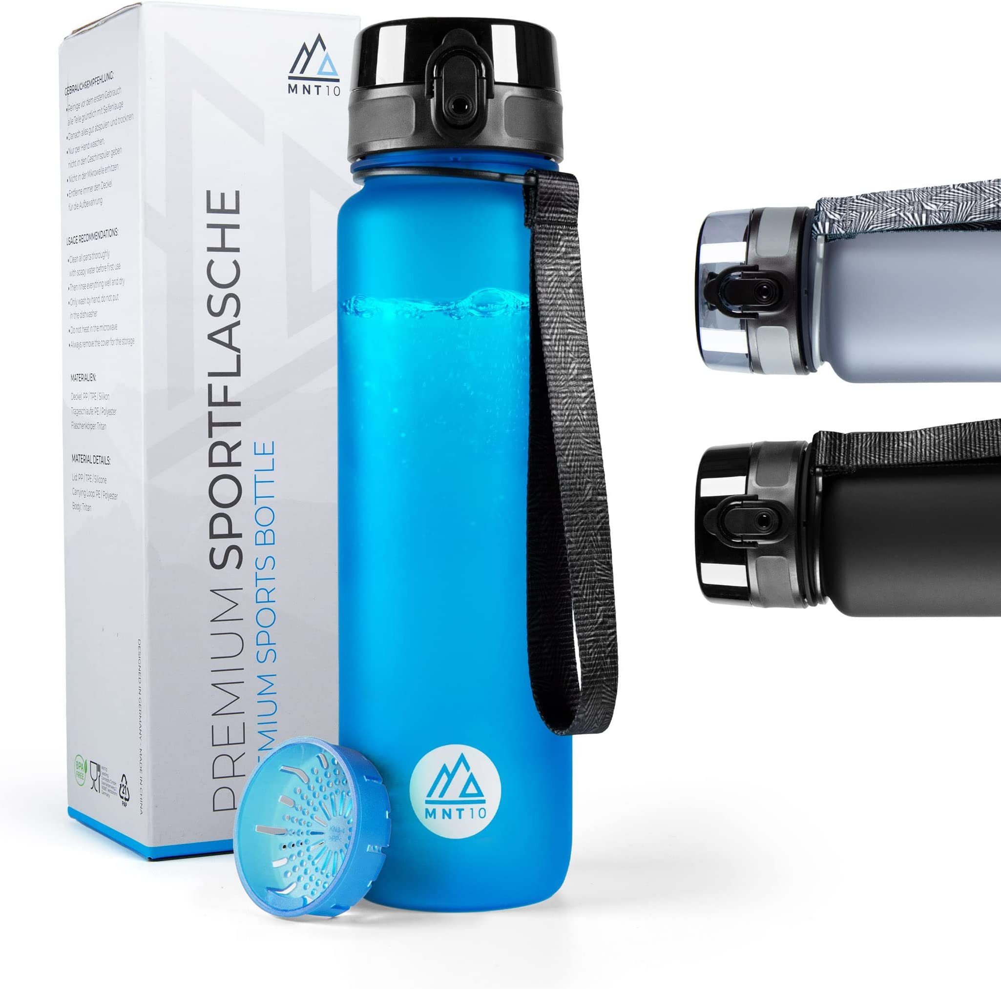 Die Trinkflasche Wasserflasche Blau Fitness, Tritan, I Schule Gym, für Auslaufsichere Trinkflasche perfekte I Sport, Flasche Sporttrinkflasche Sport MNT10 aus