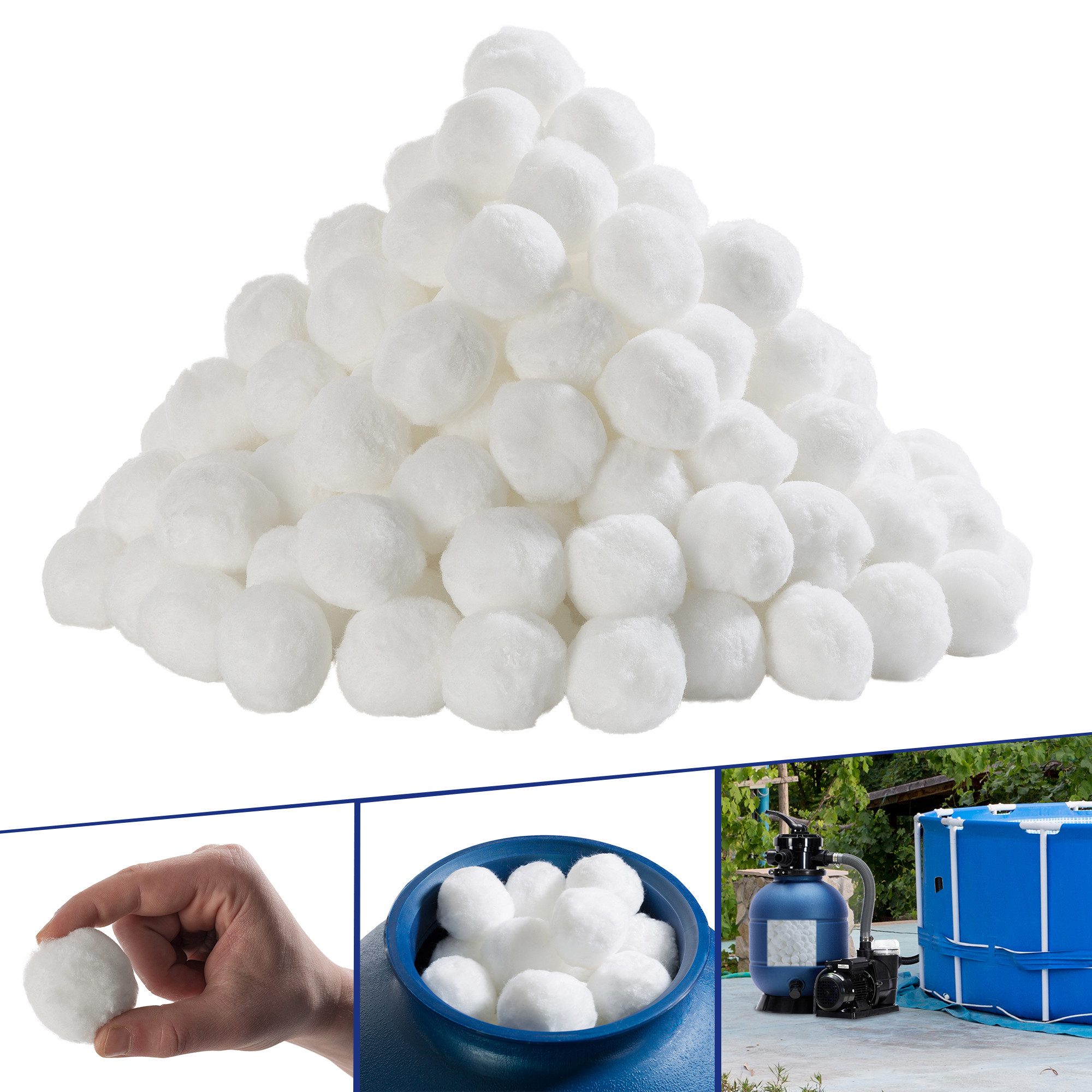 Arebos Filterbälle 700g ersetzen, aus 100% recyclebaren Polyethylen, für alle handelsüblichen Sandfilteranlagen geeignet, 700 kg, (1-St)