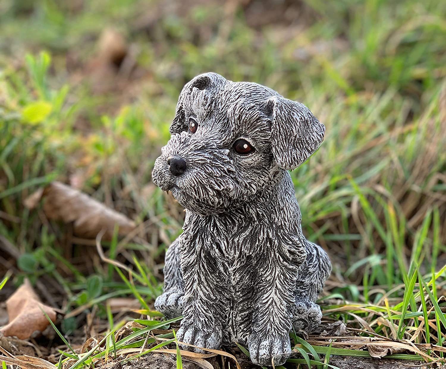 Gartenfigur Schnauzer Steinfigur Hund and Style Stone