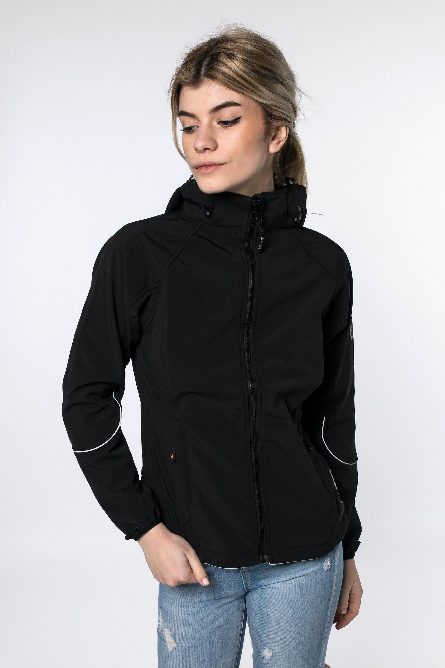 DEPROC Active Softshelljacke NIGEL PEAK Women auch in Großen Größen erhältlich schwarz