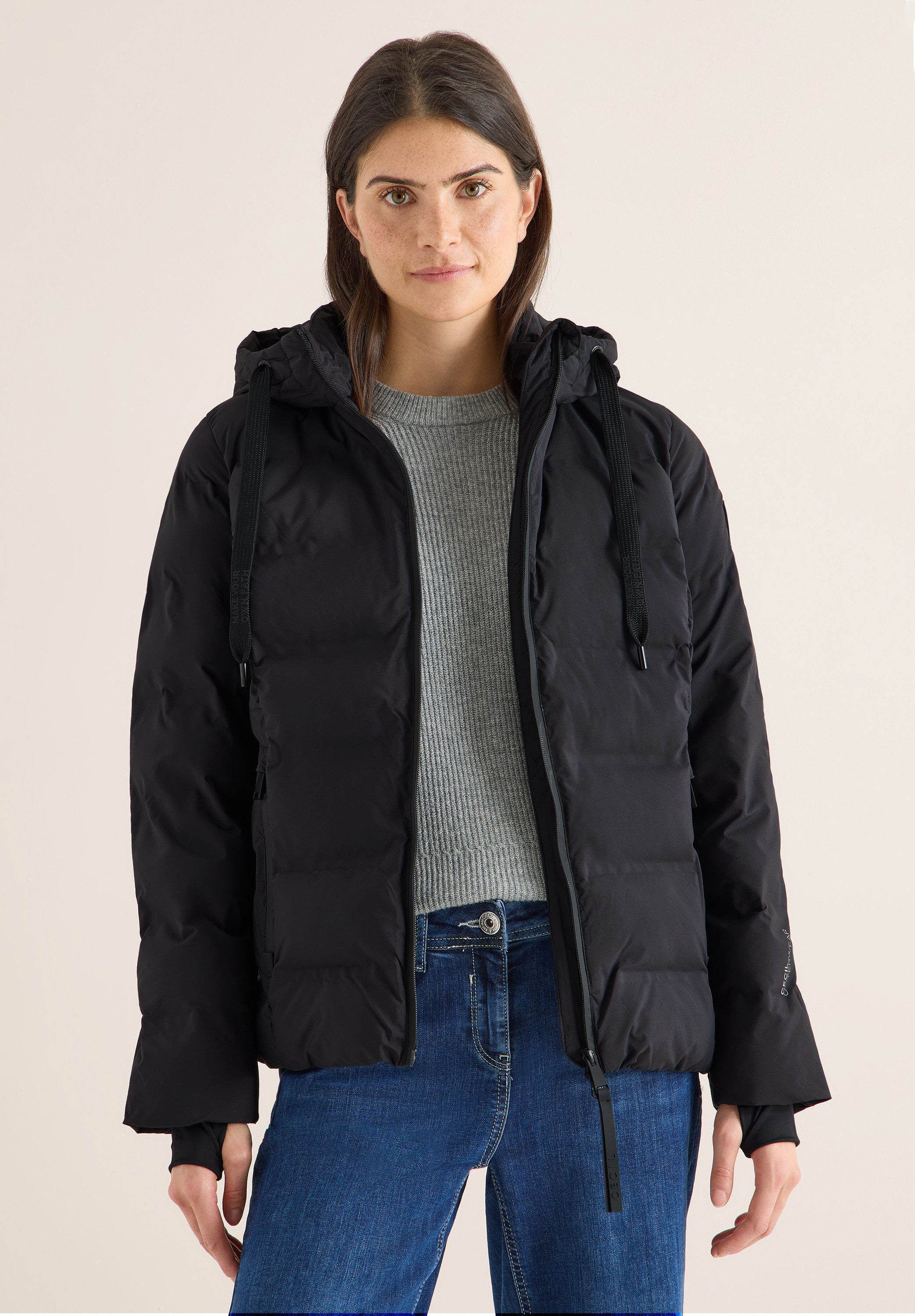 CECIL Steppjacke mit Kapuze mit Tunnelzugband