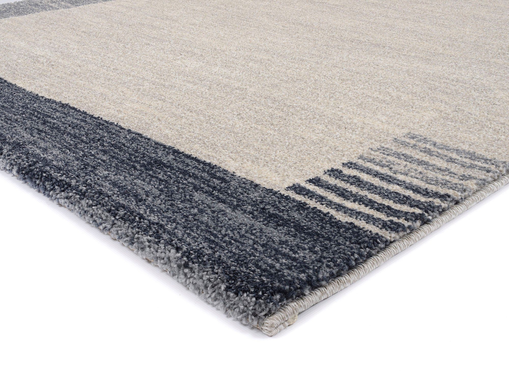 OCI DIE TEPPICHMARKE Teppich CASTLE FLORA, auch als Läufer und in rund, rechteckig, Höhe: 20 mm, dichter Frisé Kurzflor, farbiger Bordüre, Wohnzimmer, Schlafzimmer