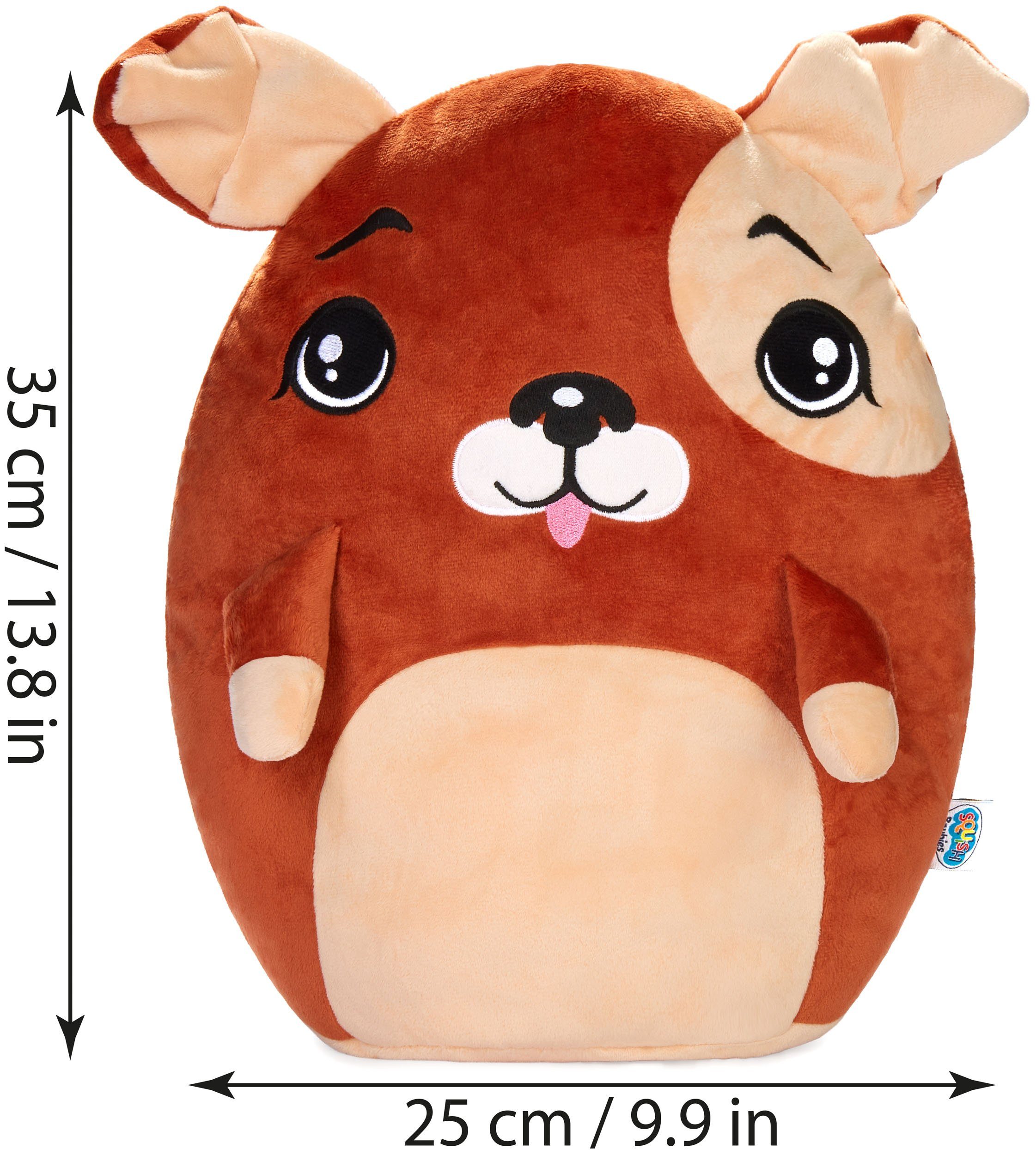 SQUISHBRUBIES Kuscheltier Hugo der Hund - 35 cm Stofftier - Superweich (1-St., Braun), Plüschtier zum Kuscheln, Verschenken und Sammeln