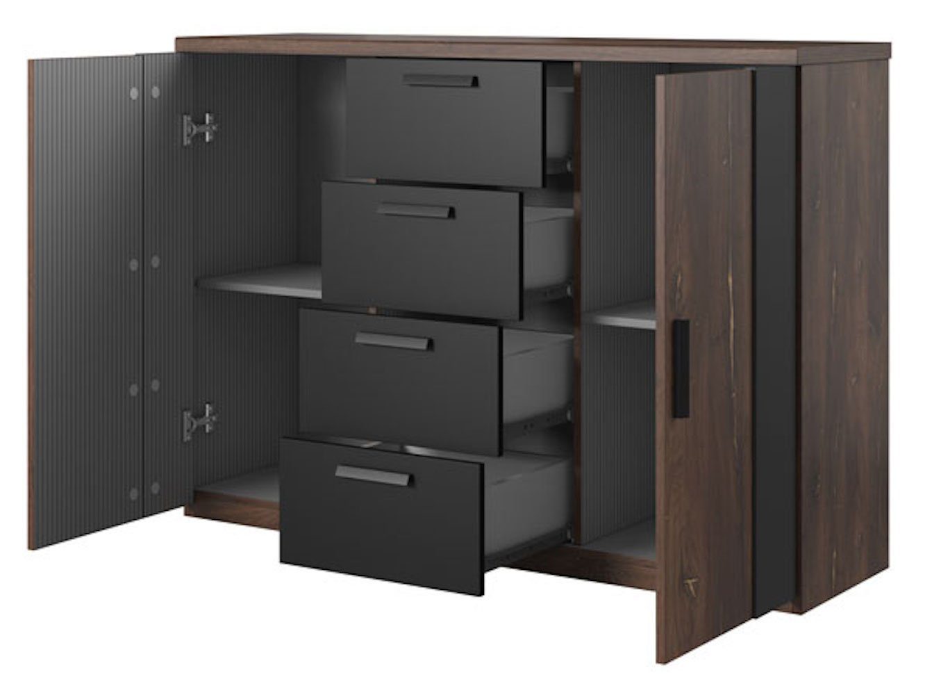 Helvetia Kommode Sevilla (Sigma, 1 St), 132cm Farbe wählbar 2-türig mit 4 Schubladen