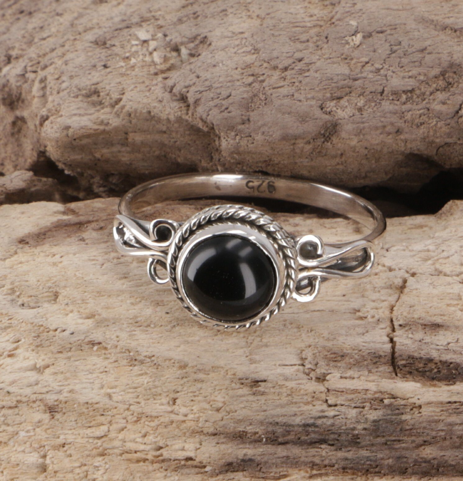 Silberring Boho Silberring, filigraner indischer..