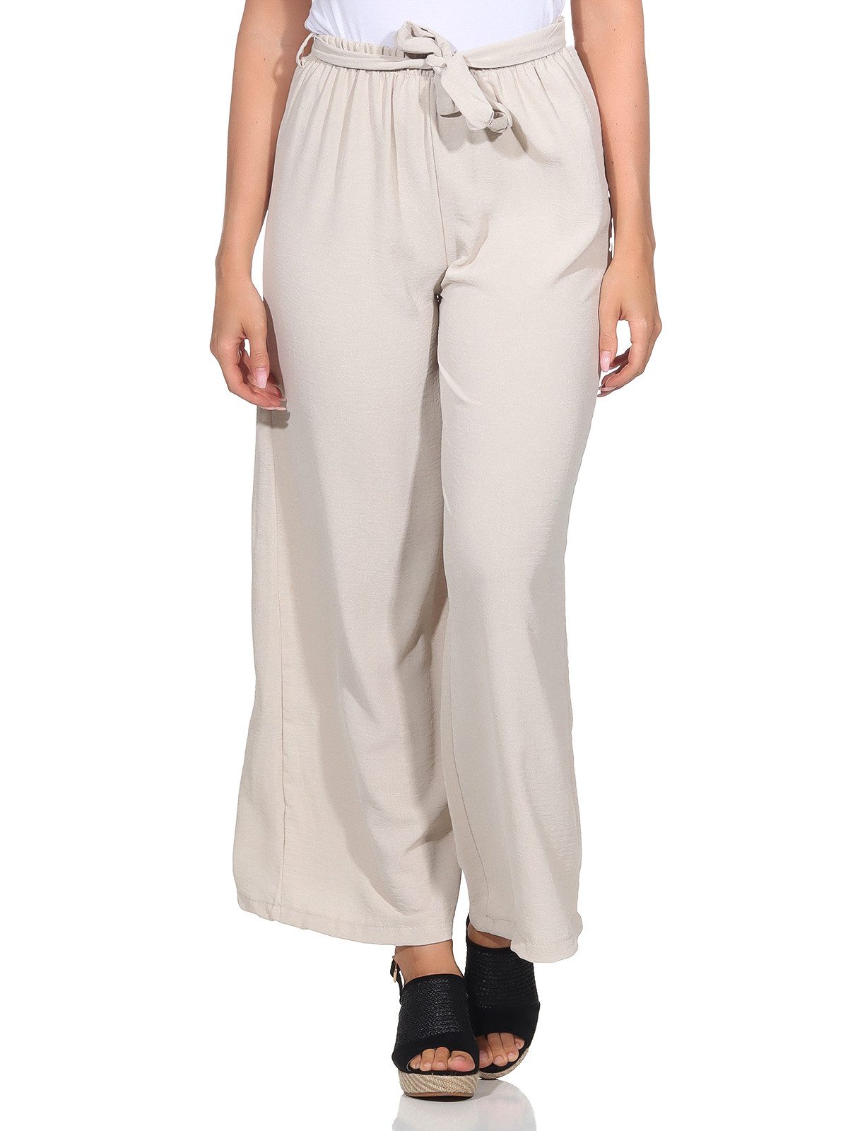 Palazzohose Damen Hose 182 Beige
