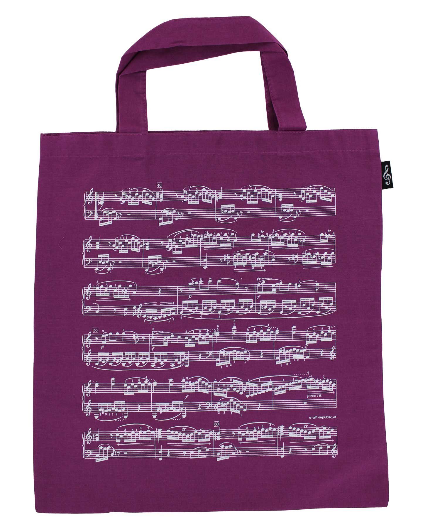 mugesh Tragetasche Baumwoll-Tragetasche Notenzeilen, für Musiker violett