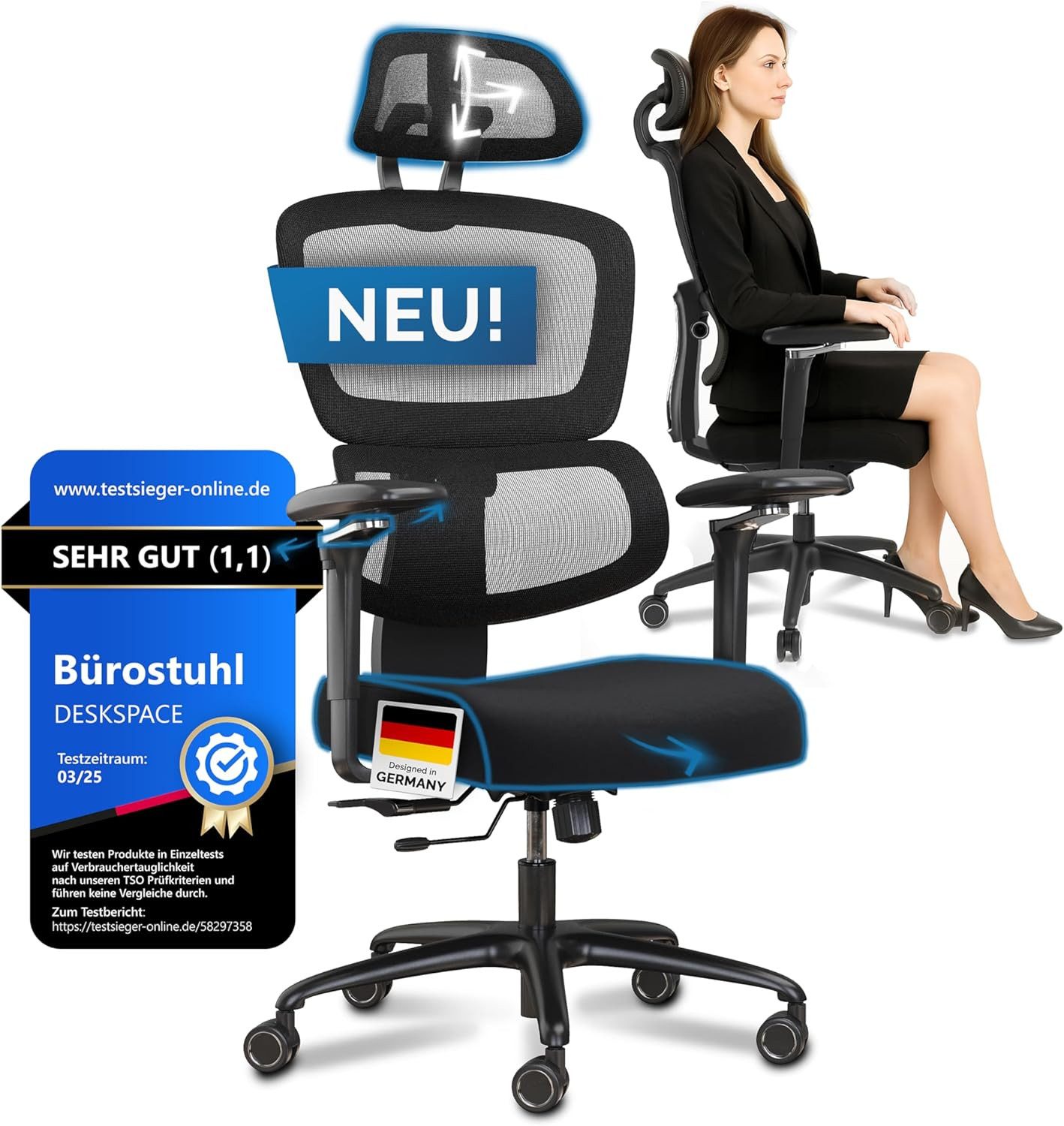 DESKSPACE Schreibtischstuhl Move Pro Bürostuhl – günstig online kaufen
