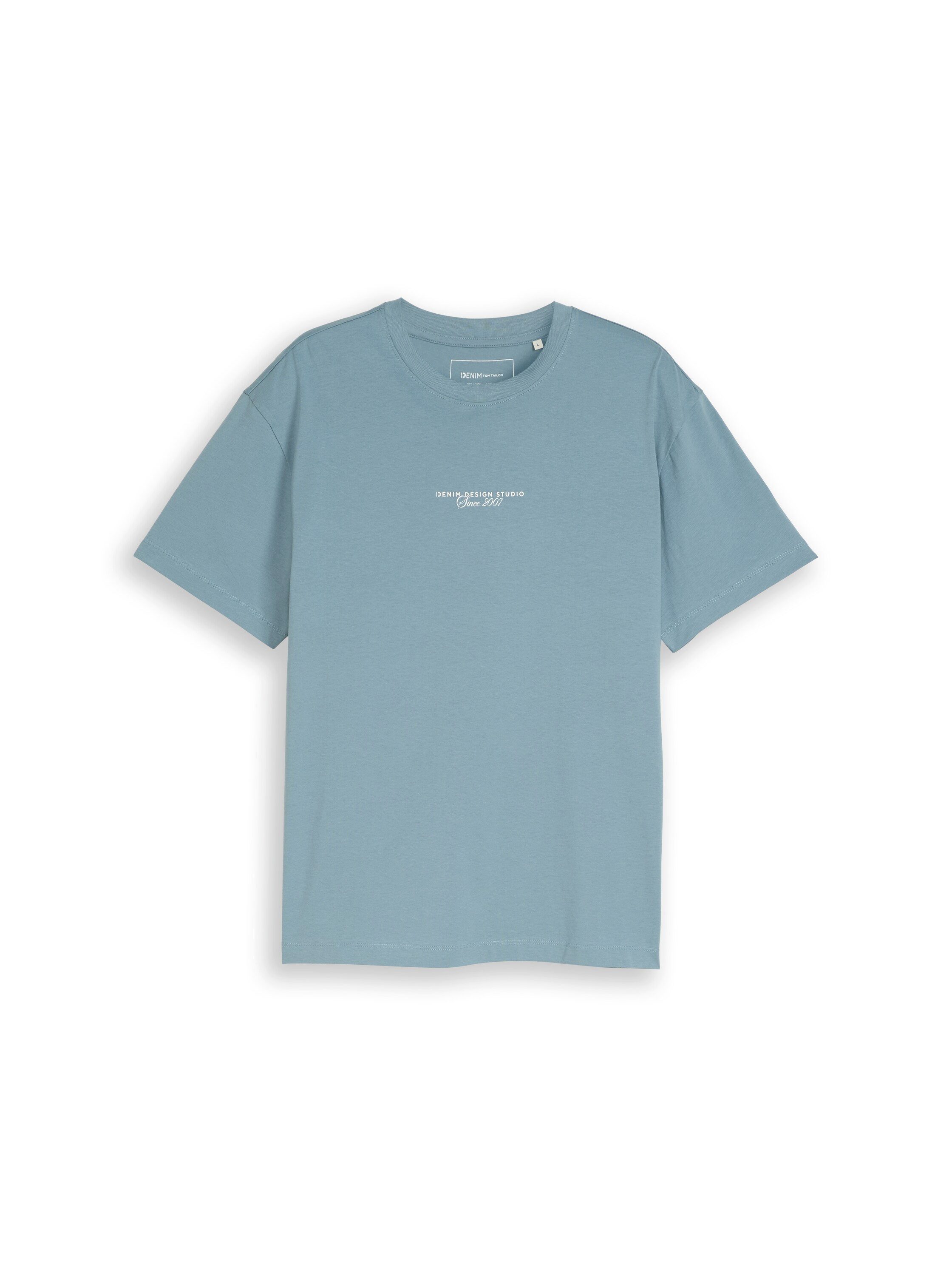 TOM TAILOR Denim T-Shirt mit Schriftzügen – Bild 5 von 5