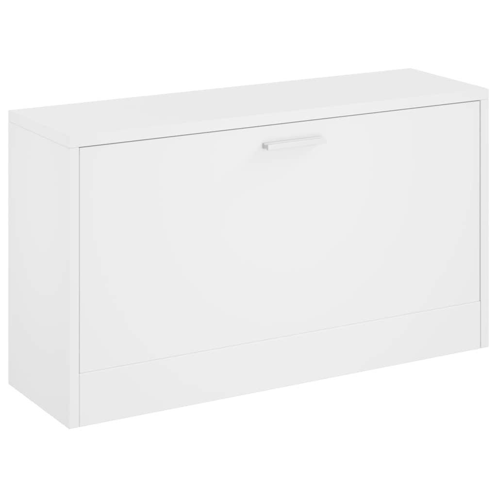 vidaXL Schuhregal Schuhbank Weiß 80x24x45 cm, 1-tlg., Schuhschrank Sitzbank Schuhregal 2 Fächer Schuhkipper Flur Diele Weiß