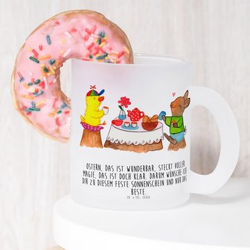 Mr. & Mrs. Panda Teeglas Ostern Frühstück - Transparent - Geschenk, Osterdeko, Teetasse aus Gl, Premium Glas, Außerordentliches Design