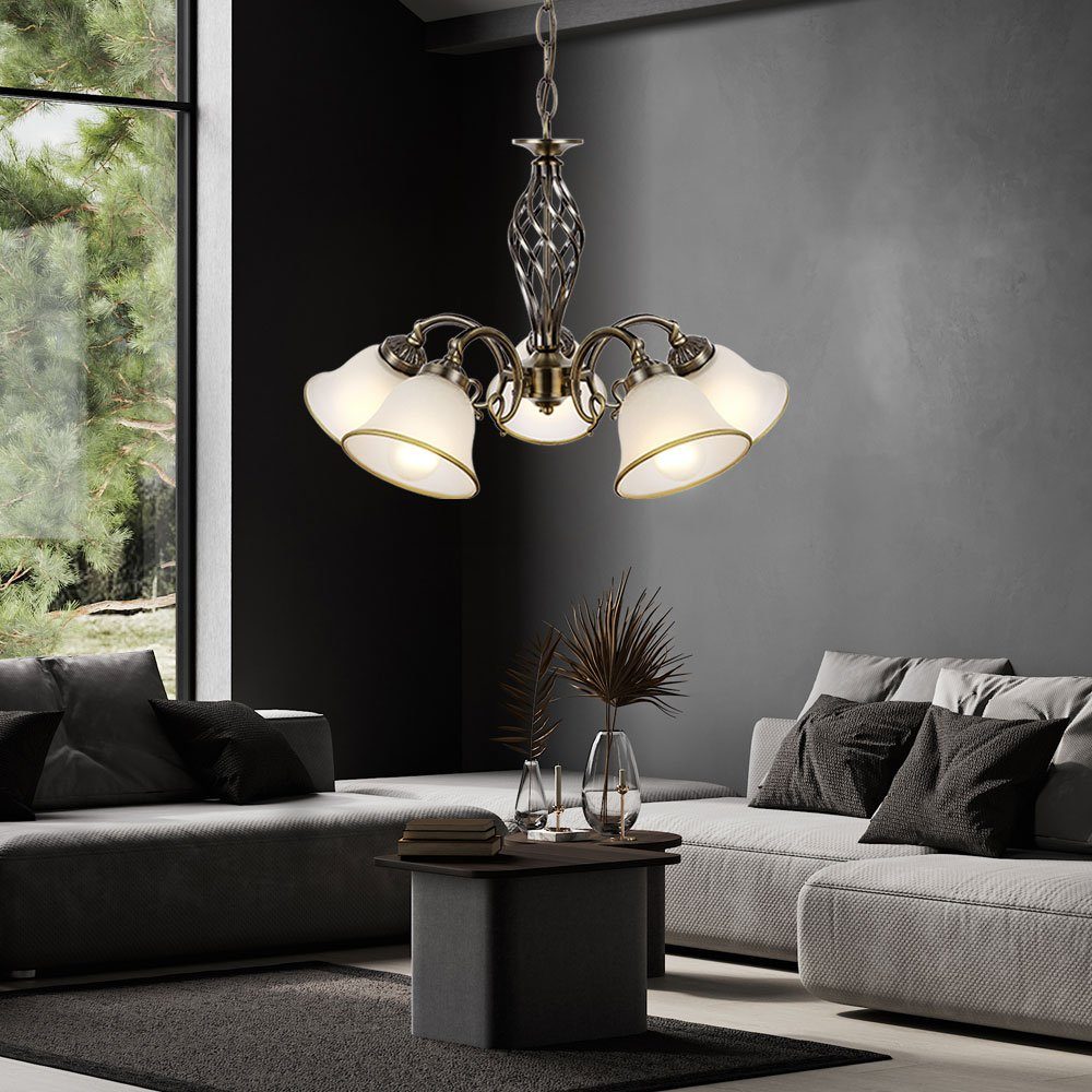 GLOBO LIGHTING Kronleuchter, Leuchtmittel nicht inklusive, Hängelampe Kronleuchter Hängeleuchte Glasleuchte Esszimmer Lampe