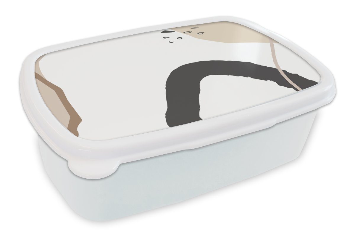 MuchoWow Lunchbox Sommer - Abstrakt - Weiß, Kunststoff, (2-tlg), Brotbox für Kinder und Erwachsene, Brotdose, für Jungs und Mädchen