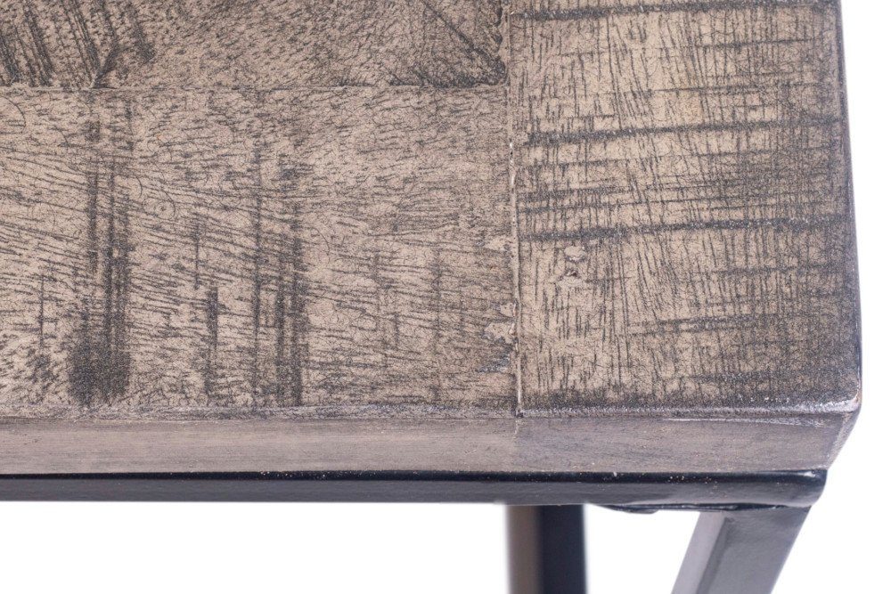 riess-ambiente schwarz · Massivholz HOME grau Couchtisch INFINITY / · · Metall · 1-St), Industrial Wohnzimmer eckig 60cm (Einzelartikel,