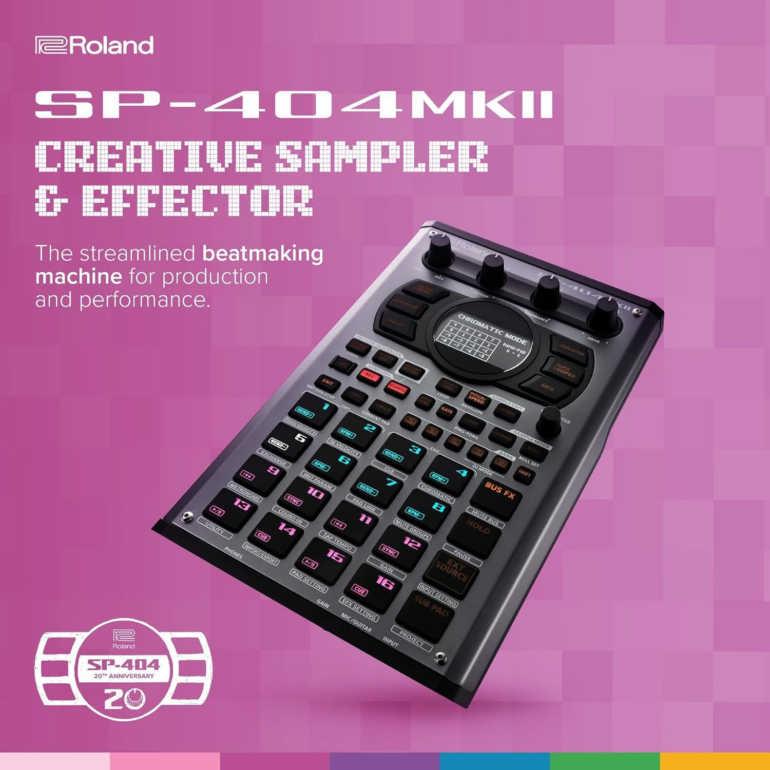 Roland Audio Roland Sampler SP-404 MKII mobiler Sequencer Digitales Aufnahmegerät (Für Straßenmusiker, Live-Performer, Beatmaker, Sounddesigner)
