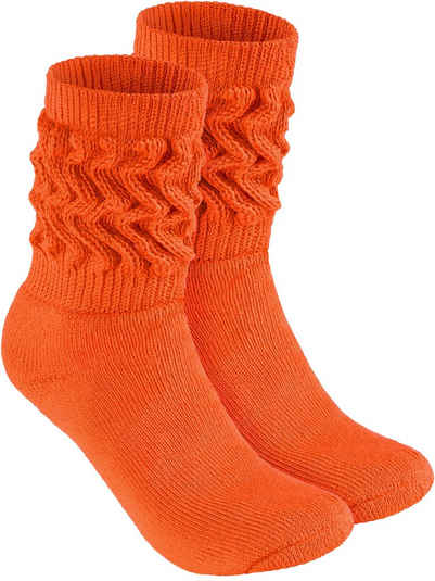 BRUBAKER Schoppersocken Slouch Socken - Damen Fitnesssocken (80s Style, 1-Paar, Baumwolle) Knit Sportsocken für Fitness, Yoga, Workout, Gymnastik und Wellness