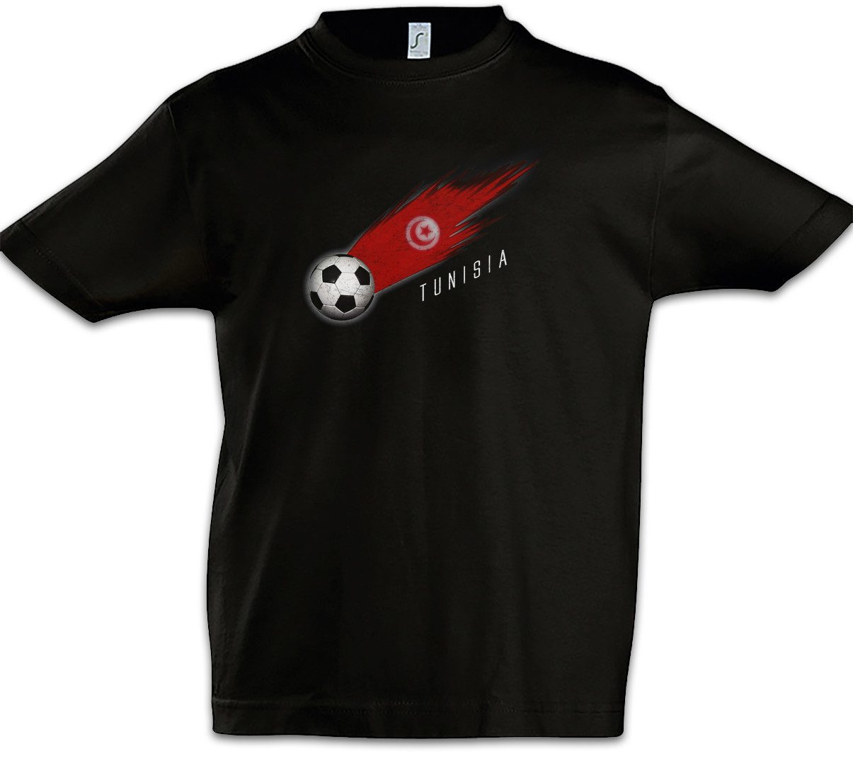 Print-Shirt Tunisia Football Comet I Kinder T-Shirt Tunesien Tunesisch Tunesische