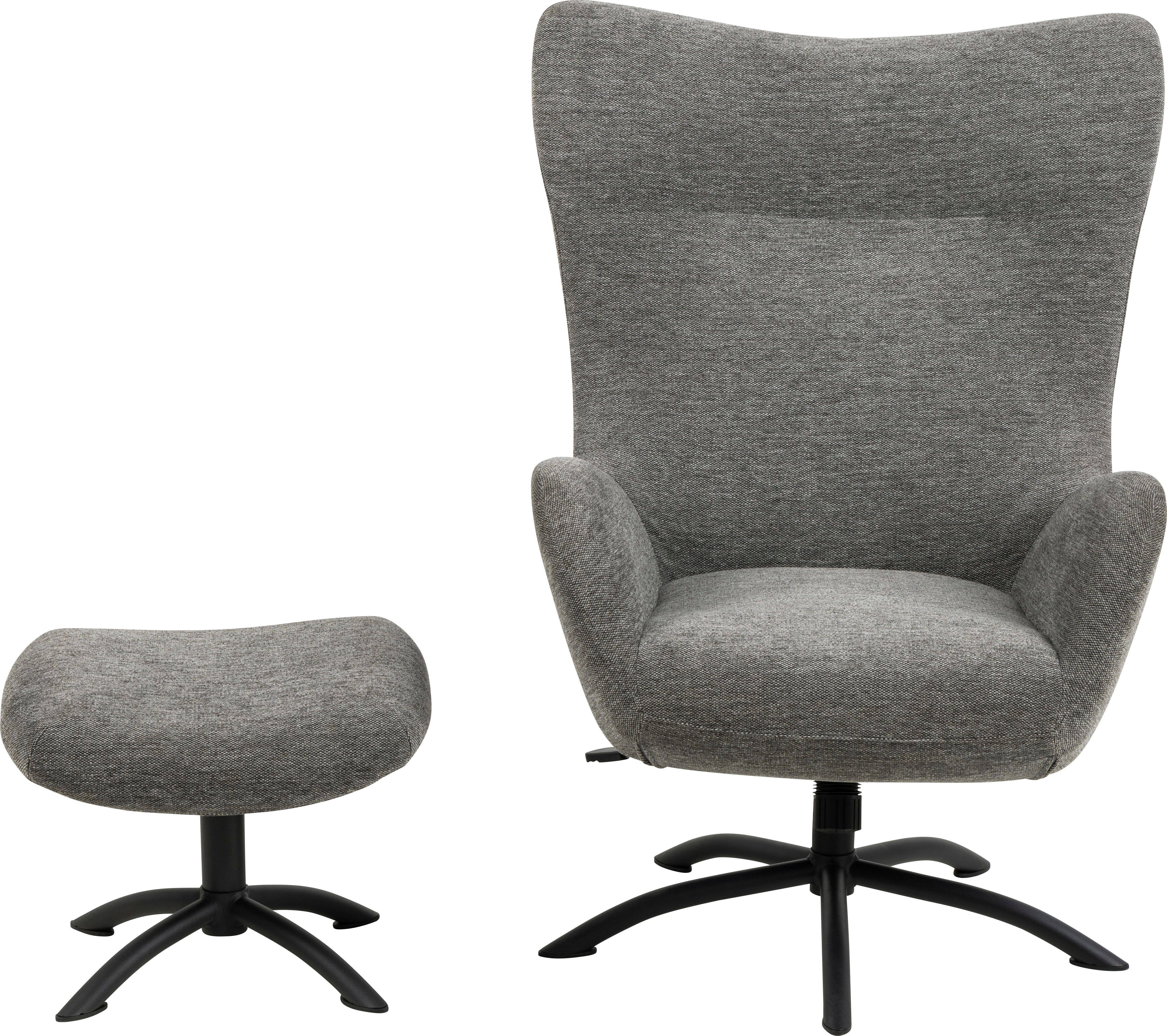 ACTONA GROUP Loungesessel Tina (2-St), mit Fußhocker, Dreh- und Kippfunktion für besonders bequemes Sitzen