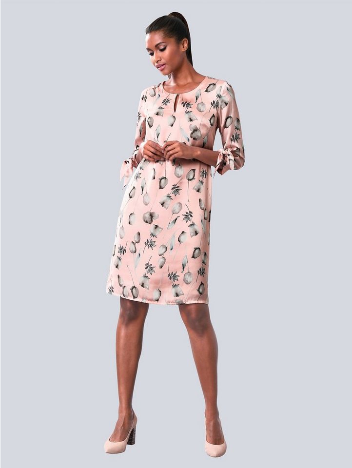 Alba Moda Kleid allover im floralen Muster in rosa