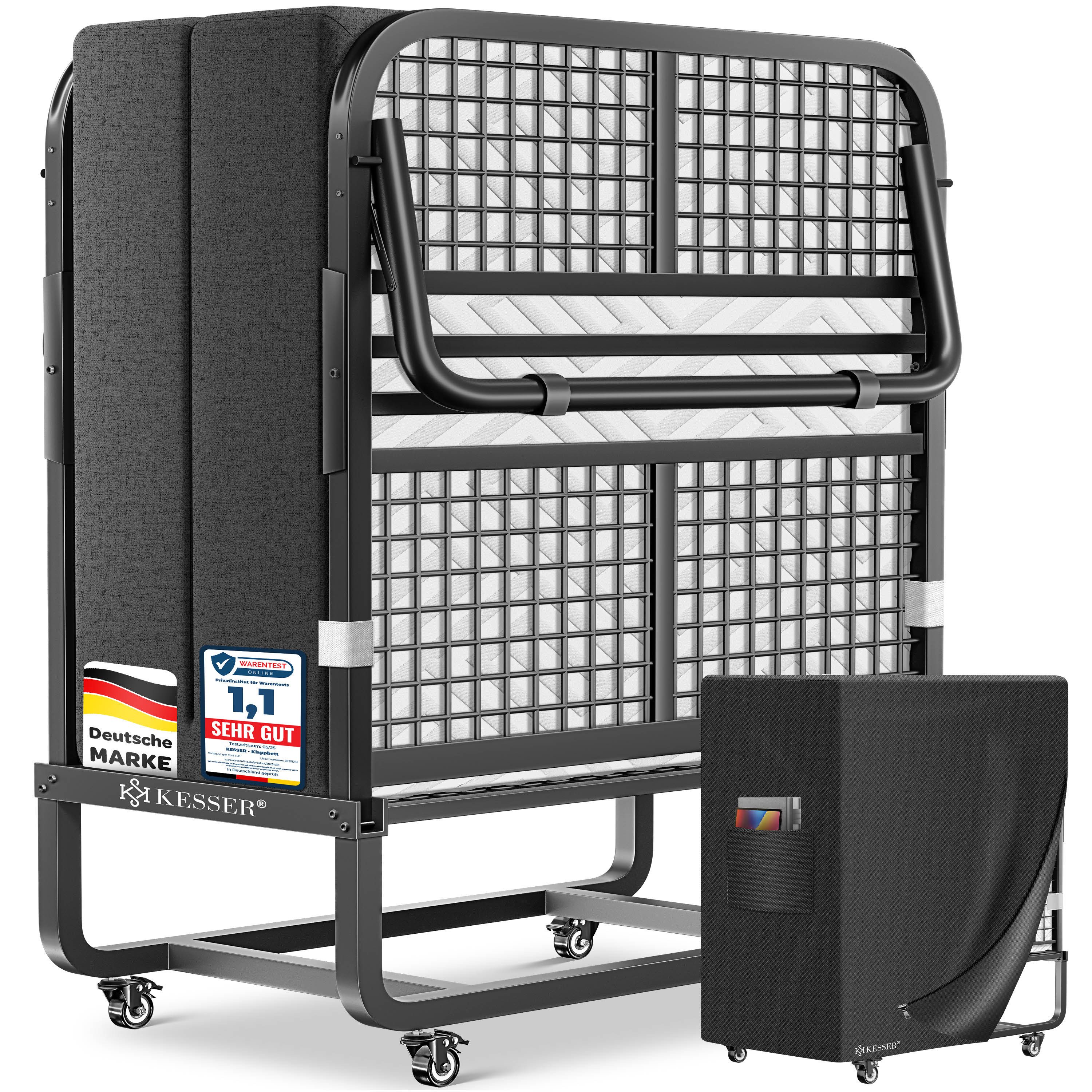 KESSER Gästebett 200x90cm Klappbett faltbares Reisebett mit Metallrahmen fü günstig online kaufen