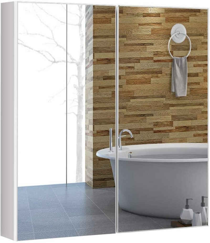COSTWAY Spiegelschrank »Wandschrank Badezimmerspiegelschrank« mit Spiegel, 65x62x11,5cm